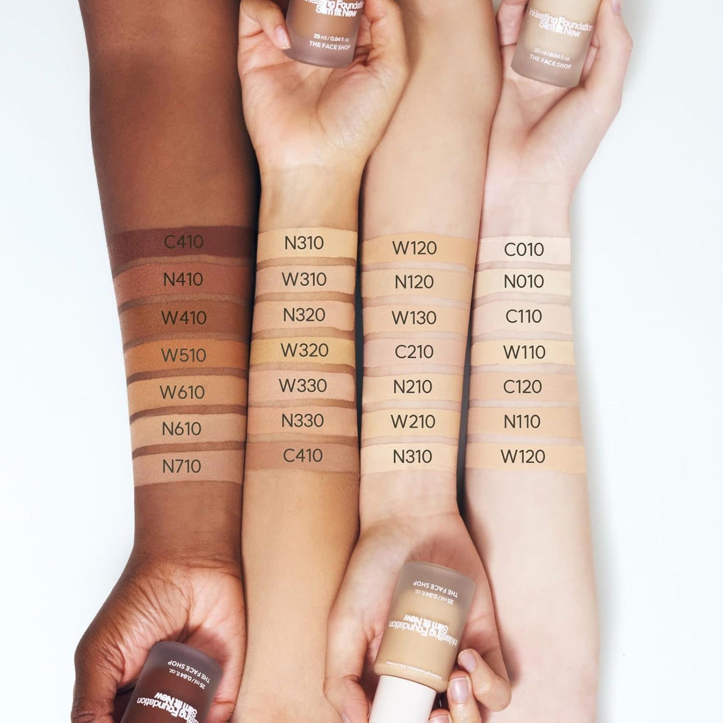 THE FACE SHOP Ink Lasting Liquid Foundation, Full Coverage, 72‑Hour Wear Semi‑Matte Finish, Makeup with Bakuchiol, N110 Buttercream, 0.84 Fl. Oz.