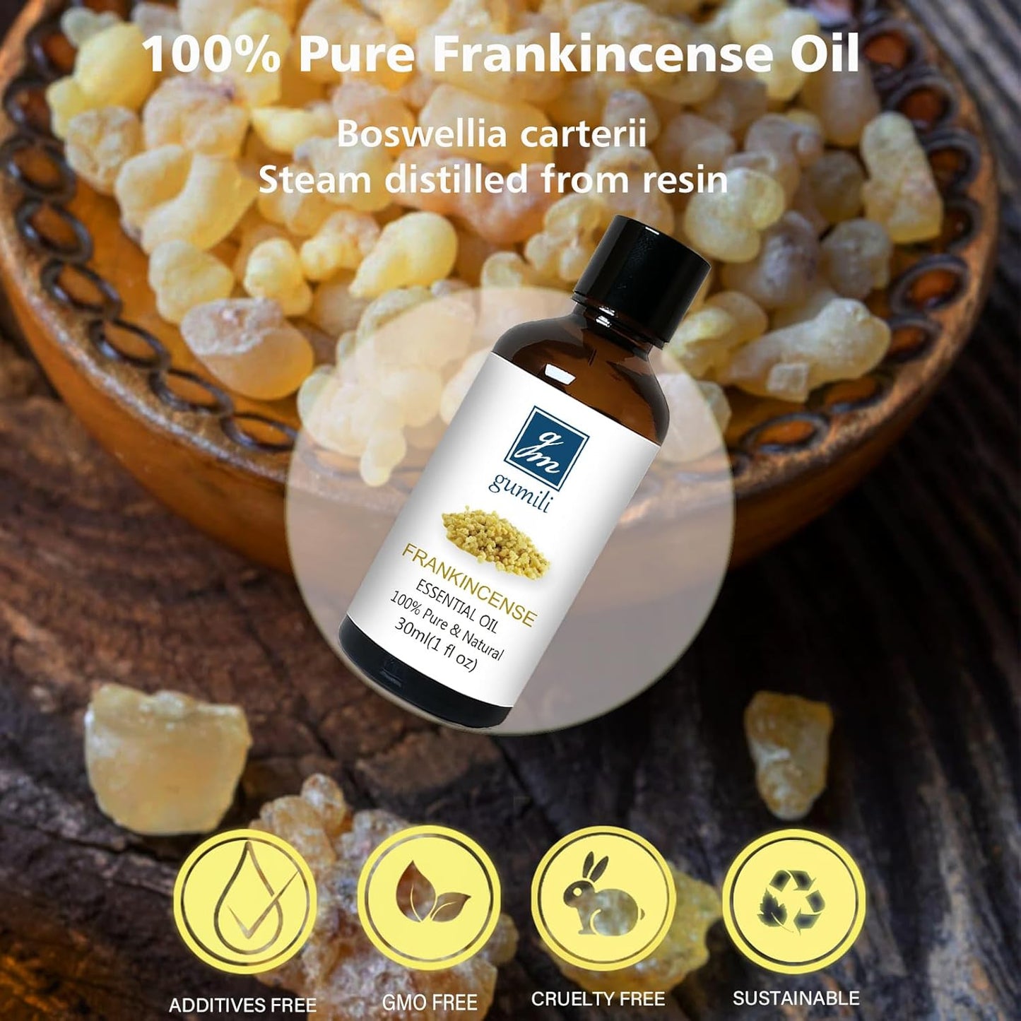 Frankincense and Myrrh Essential Oil, 100% Pure Undiluted Essential Oil for Skin, Hair, Aromatherapy - 1 oz (Pack of 2)
