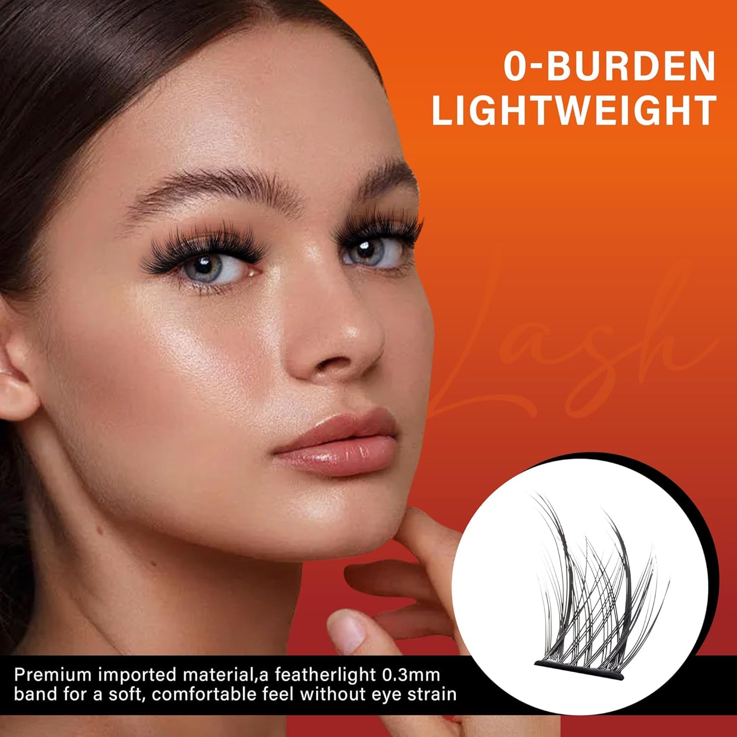 Lash Cluster 144pcs Individual Lashes,8-16mm Diy Lash Extension,C Curl Lash Clusters Wispy,3D Natural Lash Clusters Look Like Eyelash Extension DIY at Home (Orange Spirit-C-8-16mix)