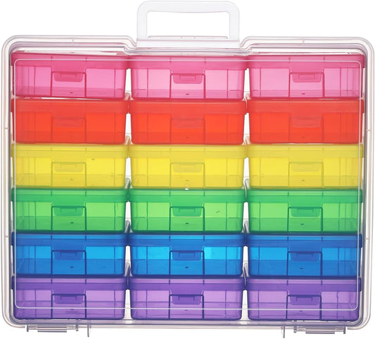 Plastic Storage Box Arts & Crafts Storage Boxes & Organizers With Large Storage Box Small Rectangular Plastic Container For Craft Storage (18 Pack Small -Color)