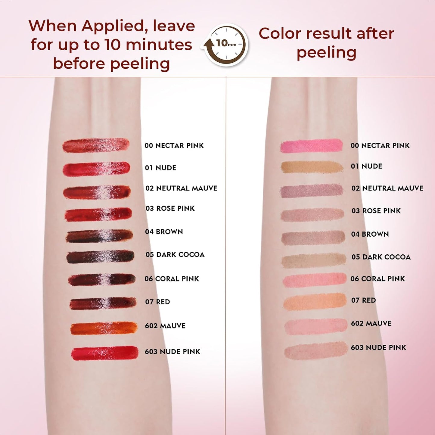 Lip Liner Stain Peel Off with Tweezer, Long Lasting Matte Lip Tattoo, Highly Pigmented Color Lip Tint Makeup, Waterproof, Transfer-proof Lipstain for Women, for All Skin Types Rose Pink