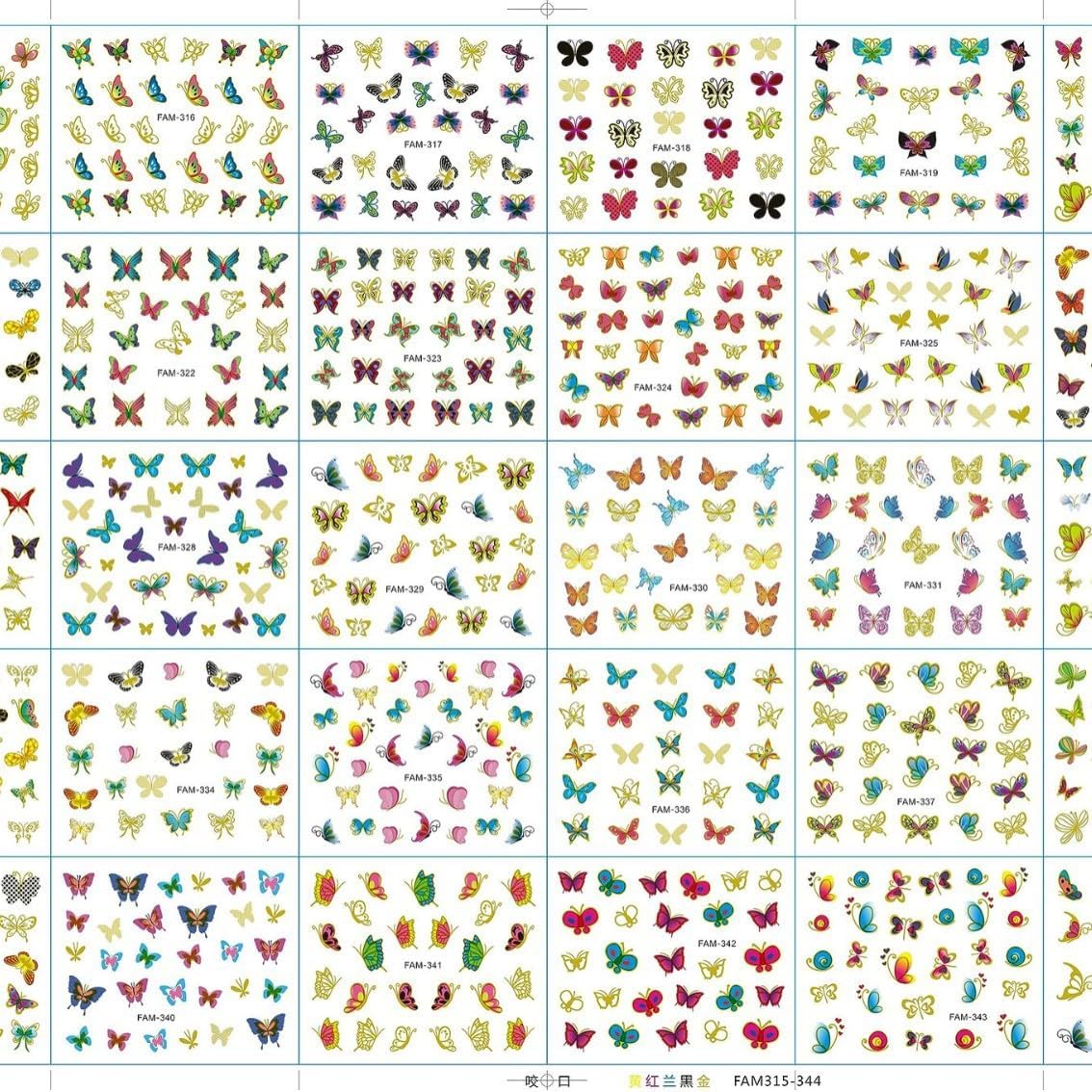 30 Sheets Butterfly Nail Stickers Colorful 3D Self Adhesive Nail Art Charms Sticker Decals for Crafts Supplies Accessories (ST-B)