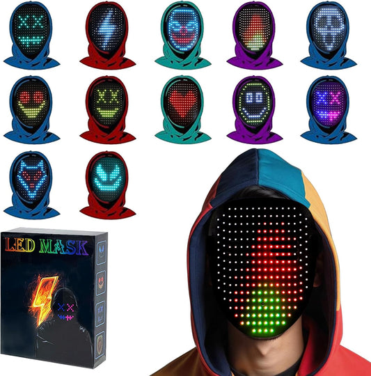 LED Mask with Gesture Sensing(50 Pattern Display) - The coolest gift for Halloween Christmas costume role play, children's birthday party