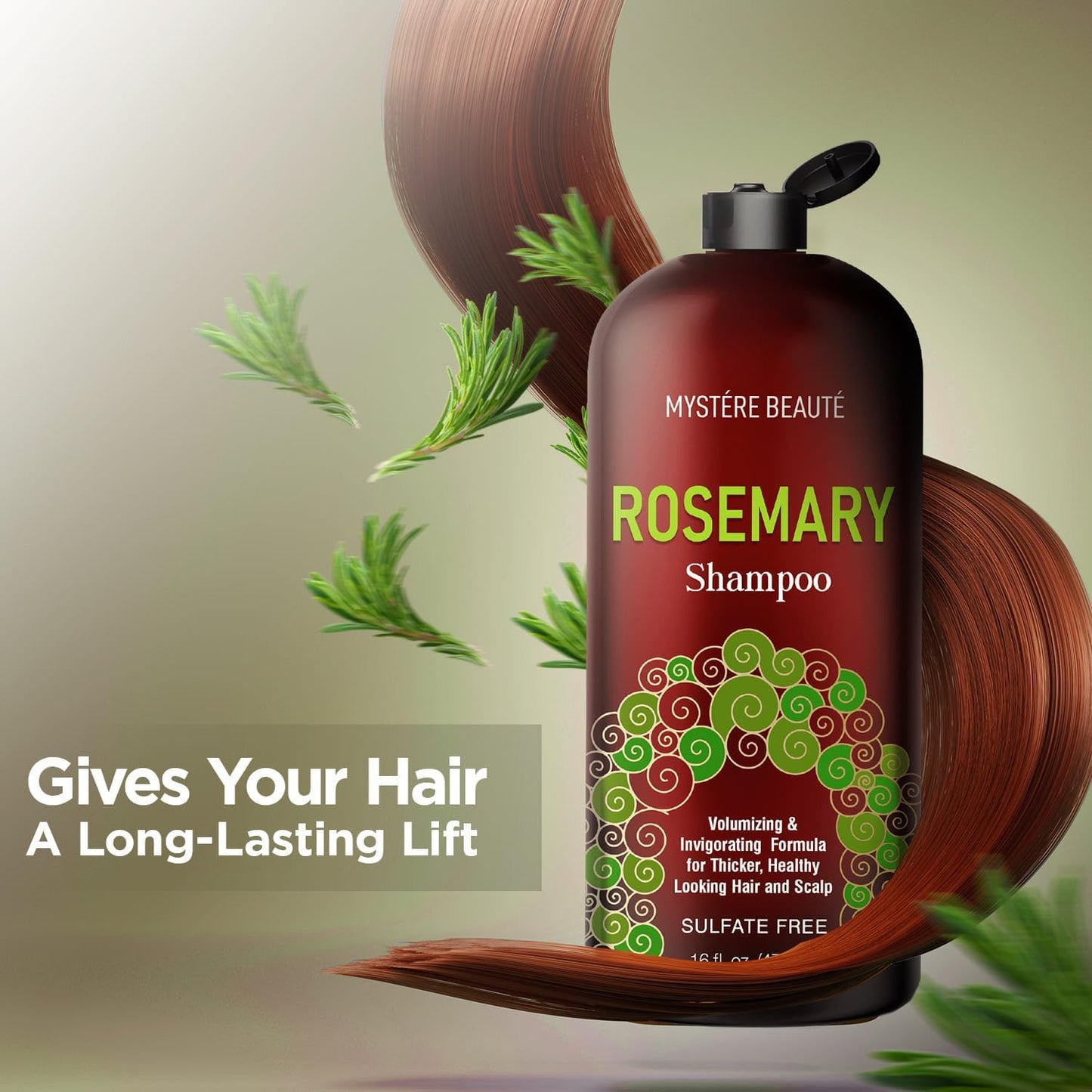 Rosemary Shampoo - Rosemary Shampoo for Hair Growth Organic - Promotes Hair Growth & Scalp Health - Volumizing Formula for Thicker Healthier Hair - Sulfate & Paraben Free, for Men Women - 16 fl oz