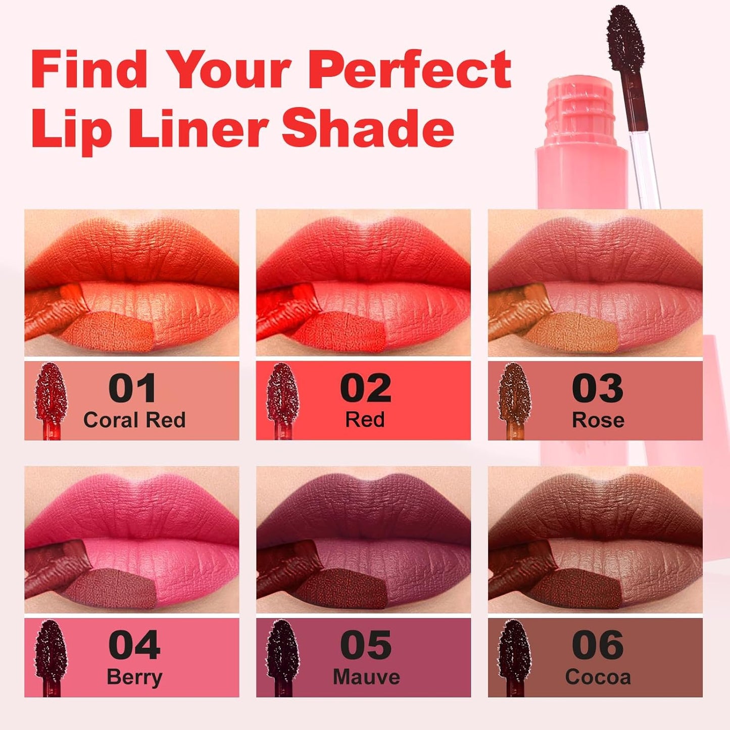 Lip Liner - Lip Stain Peel Off Moisturizing Long-Lasting & Waterproof Transfer Proof & Plumping, Non-Stick Cup Lip Liner Stain Tint For All Skin Types (Mauve, 1 PCS)