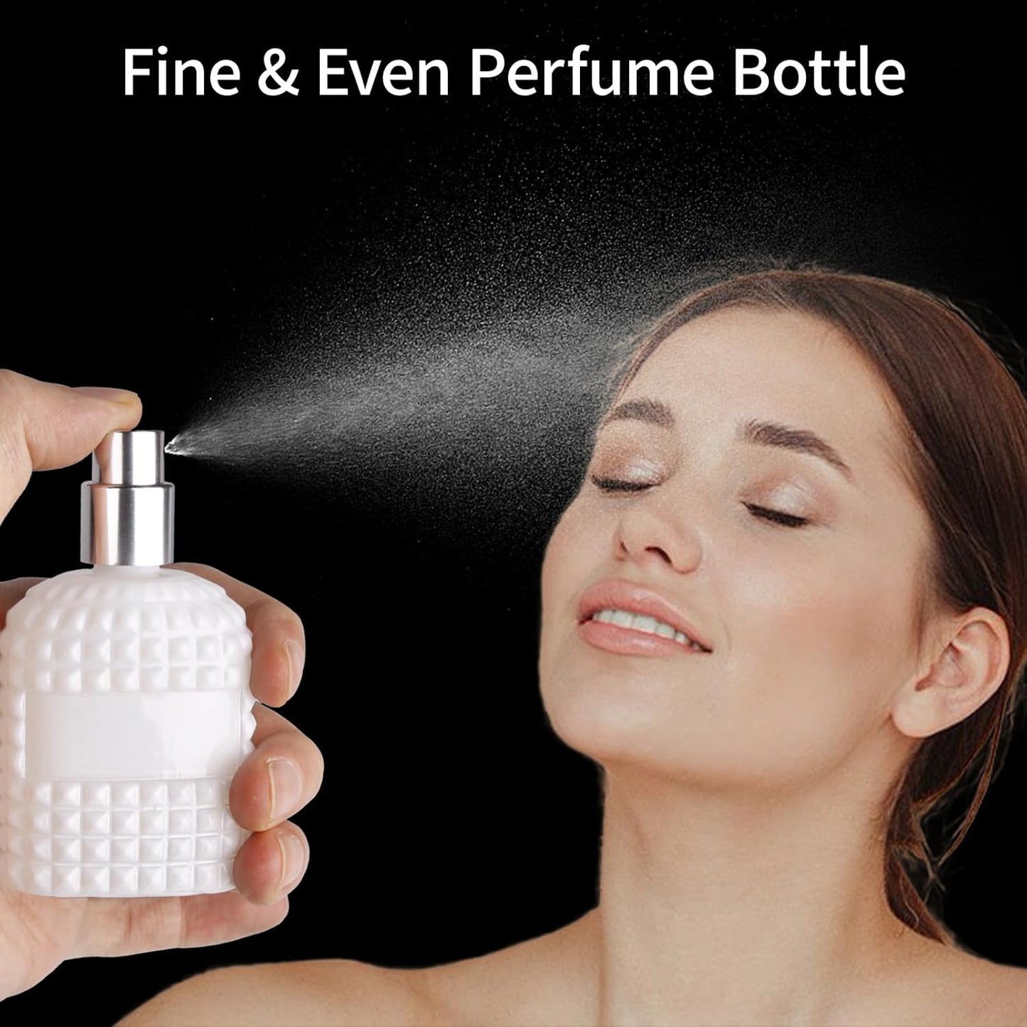 2 Pack 30ml Perfume Spray Bottles Empty, Refillable Glass Fine Mist Atomizer, Portable Travel Perfume Atomizers Fragrance Containers Sprayer for Cleaning, Essential Oils, Liquids (White)