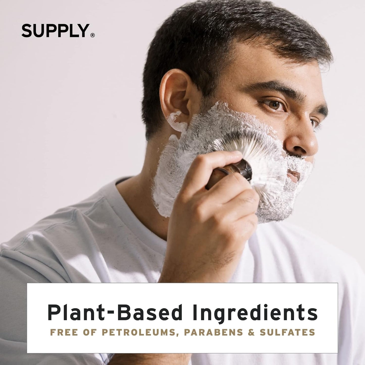 SUPPLY Ultra Lather Shaving Cream Fragrance Free - Hypoallergenic Formula for Men - 3.4 Oz Jar - Naturally Soothes and Protects, Guards Against Razor Burn and Irritation