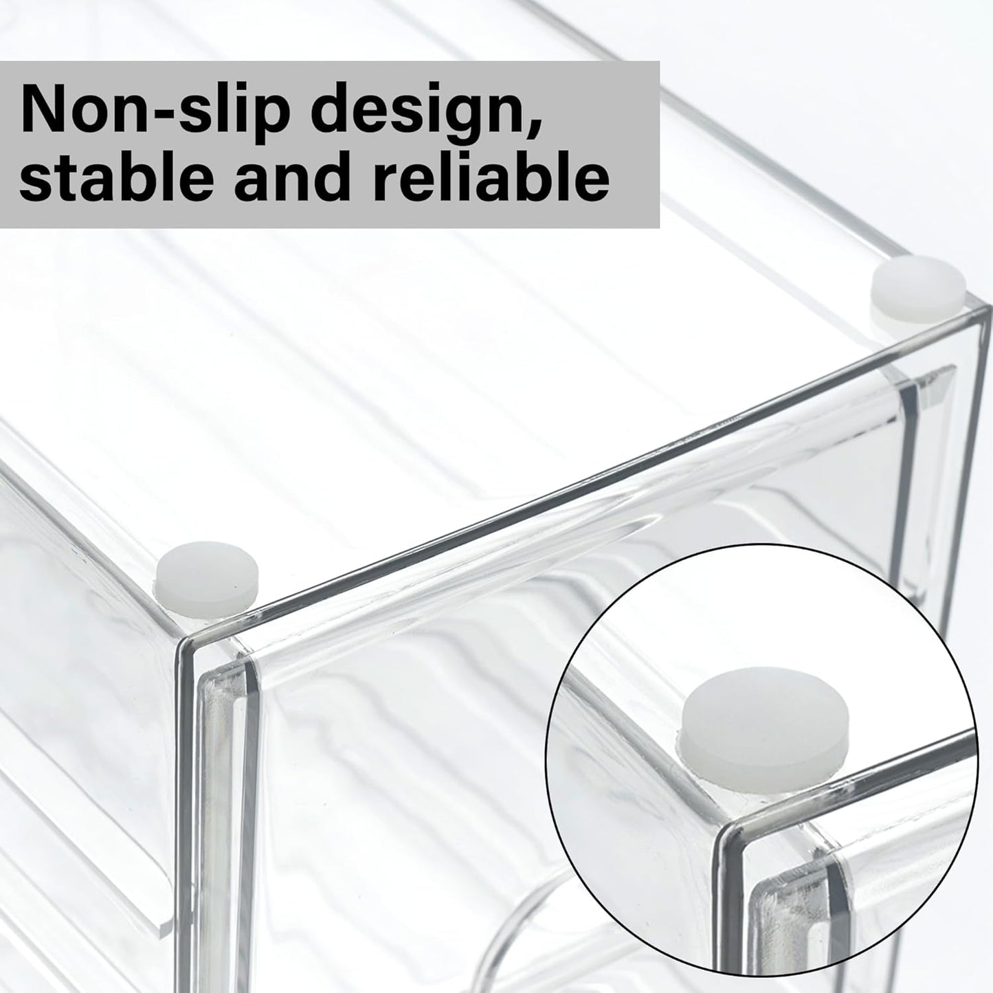 Prsildan Acrylic Drawer Makeup Organizer with 9 Drawers, Set of 3 Office Desk Organizers Accessories, Clear Stackable Storage Drawers for Vanity, Countertop, Craft, Jewelry, Art Supply Organization