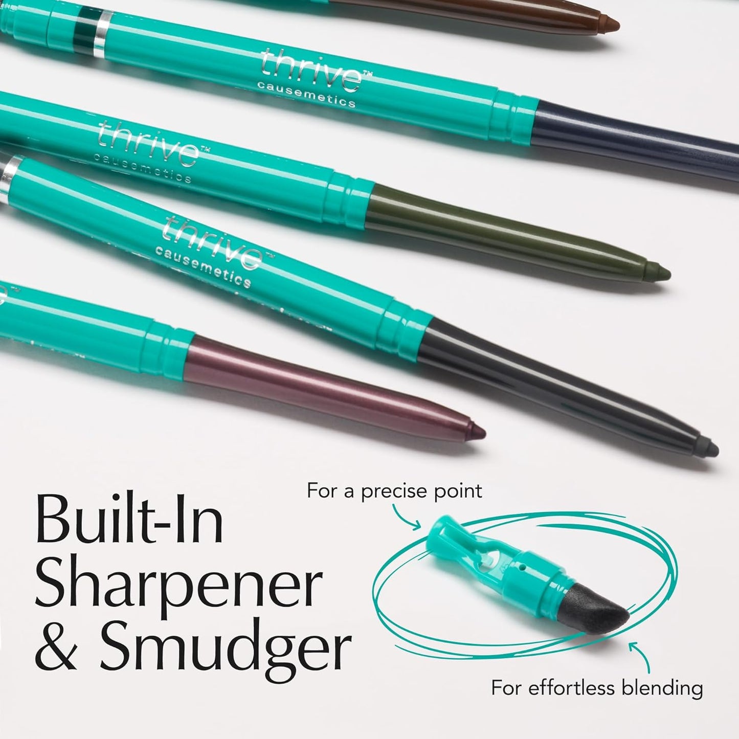 Thrive Causemetics Infinity Waterproof Eyeliner Pencil, Built In Sharpener & Smudge Tip, Long Lasting, Smudge Proof, Hyaluronic Acid & Shea Butter, Vegan & Cruelty Free, Alondra (Aubergine Shimmer)