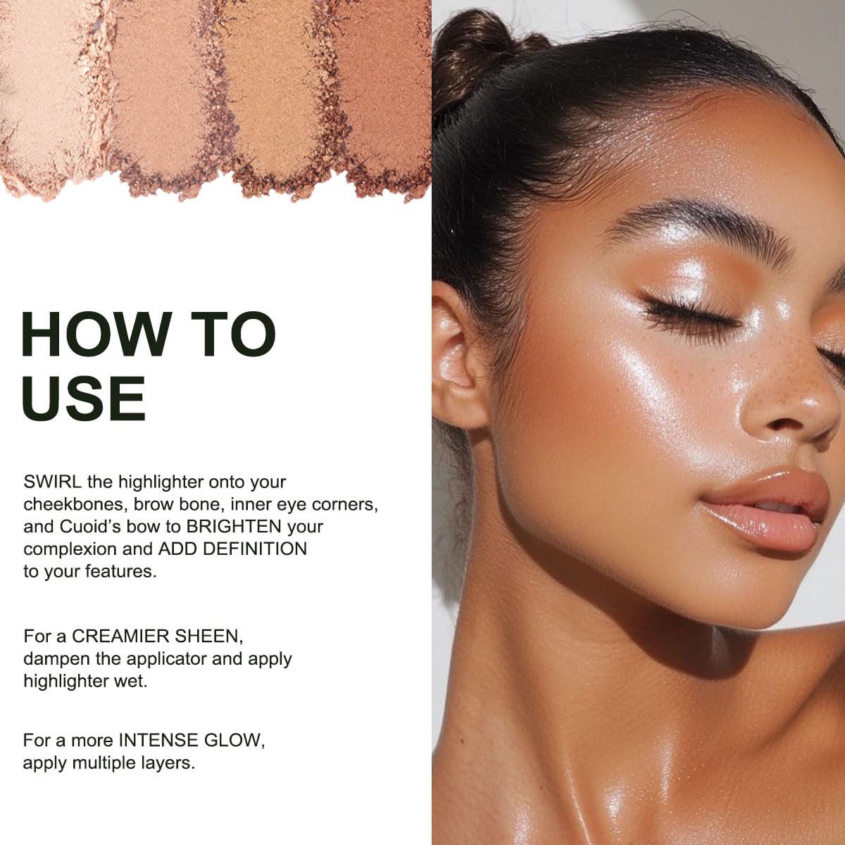Baked Highlighter Contour Powder Sheer Pearl Shimmer Shades for Face Highlighter Makeup Brighten Up (306-Solar)