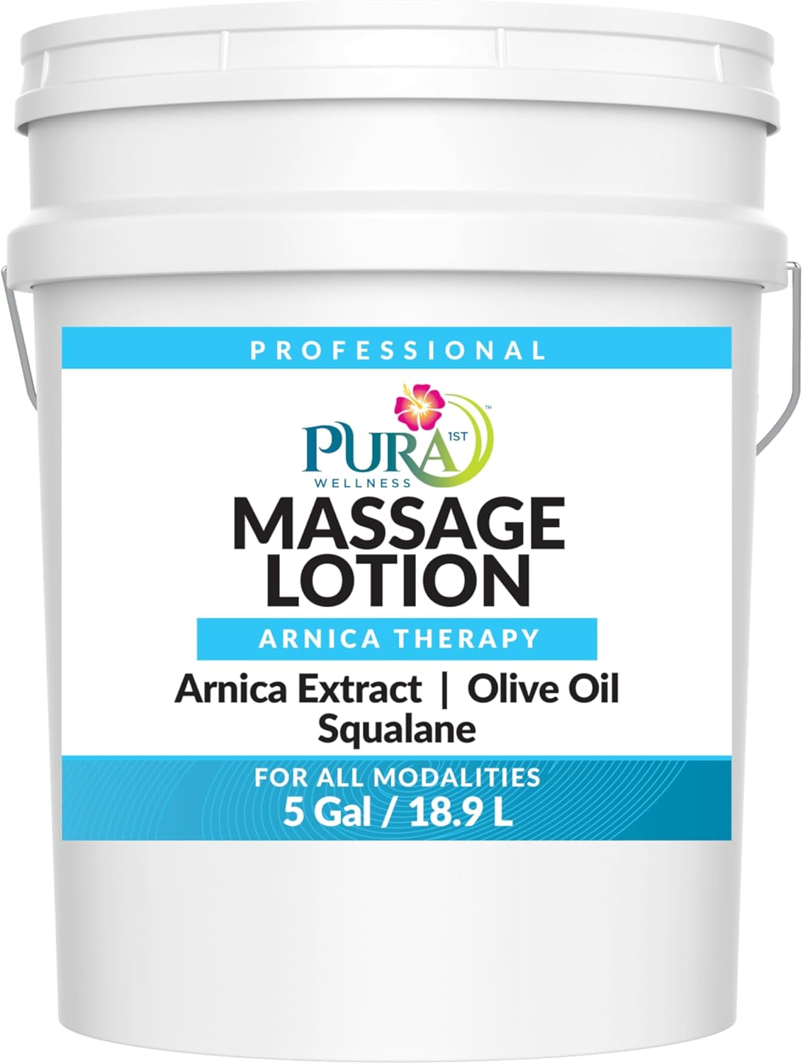 Wellness Professional Arnica Therapy 5 Gallon Massage Lotion, Lotion for Bruising, Olive Oil, Arnica Extract, Unscented, Hypoallergenic, Natural, Skin Moisturizing and Hydrating, Deep Tissue