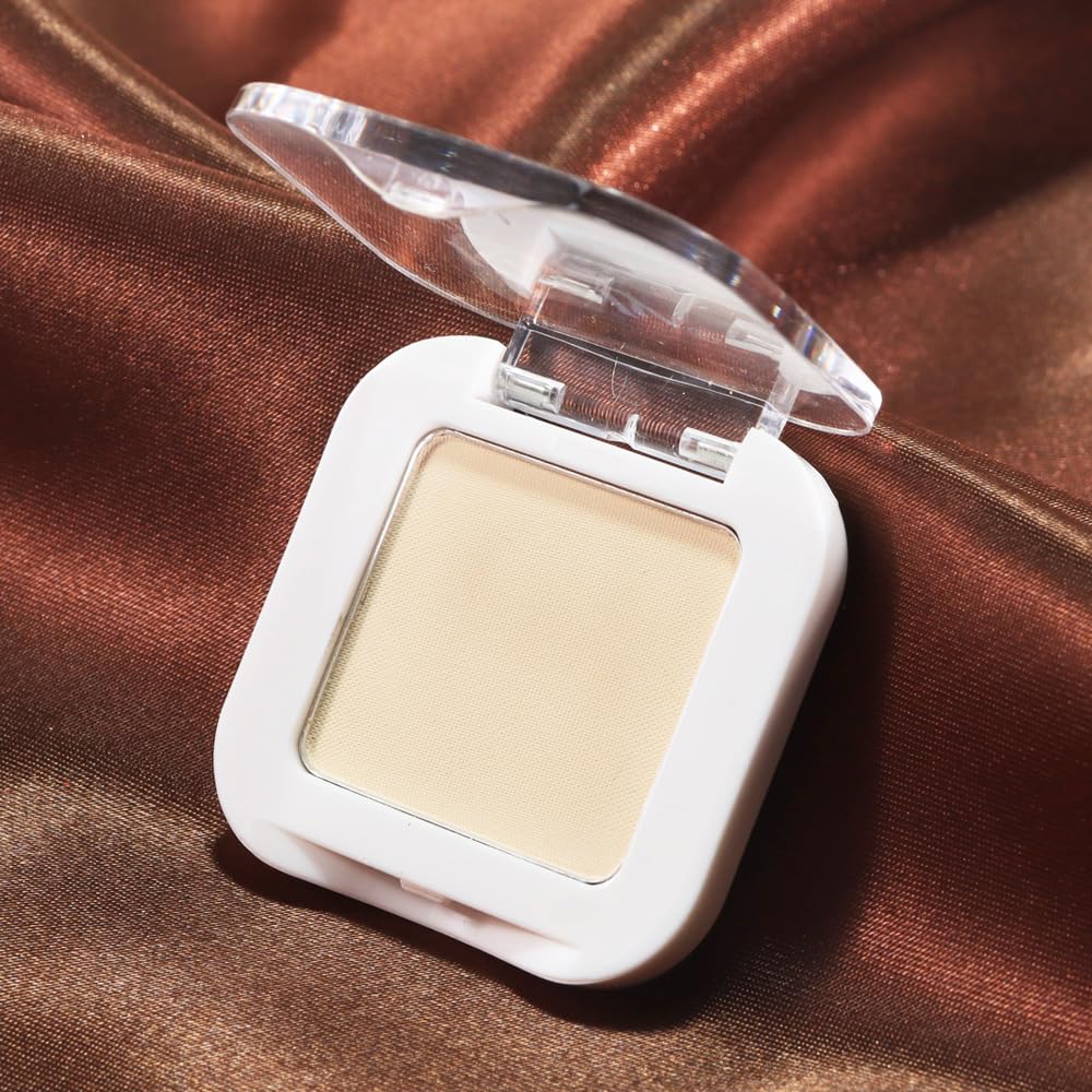 Buildable Matte Eyeshadow Makeup Palette Single - French Vanilla Shades | Creamy Pressed Powder for Easy Blending | Mini Travel Palette for Women | Everyday Natural Eye Makeup