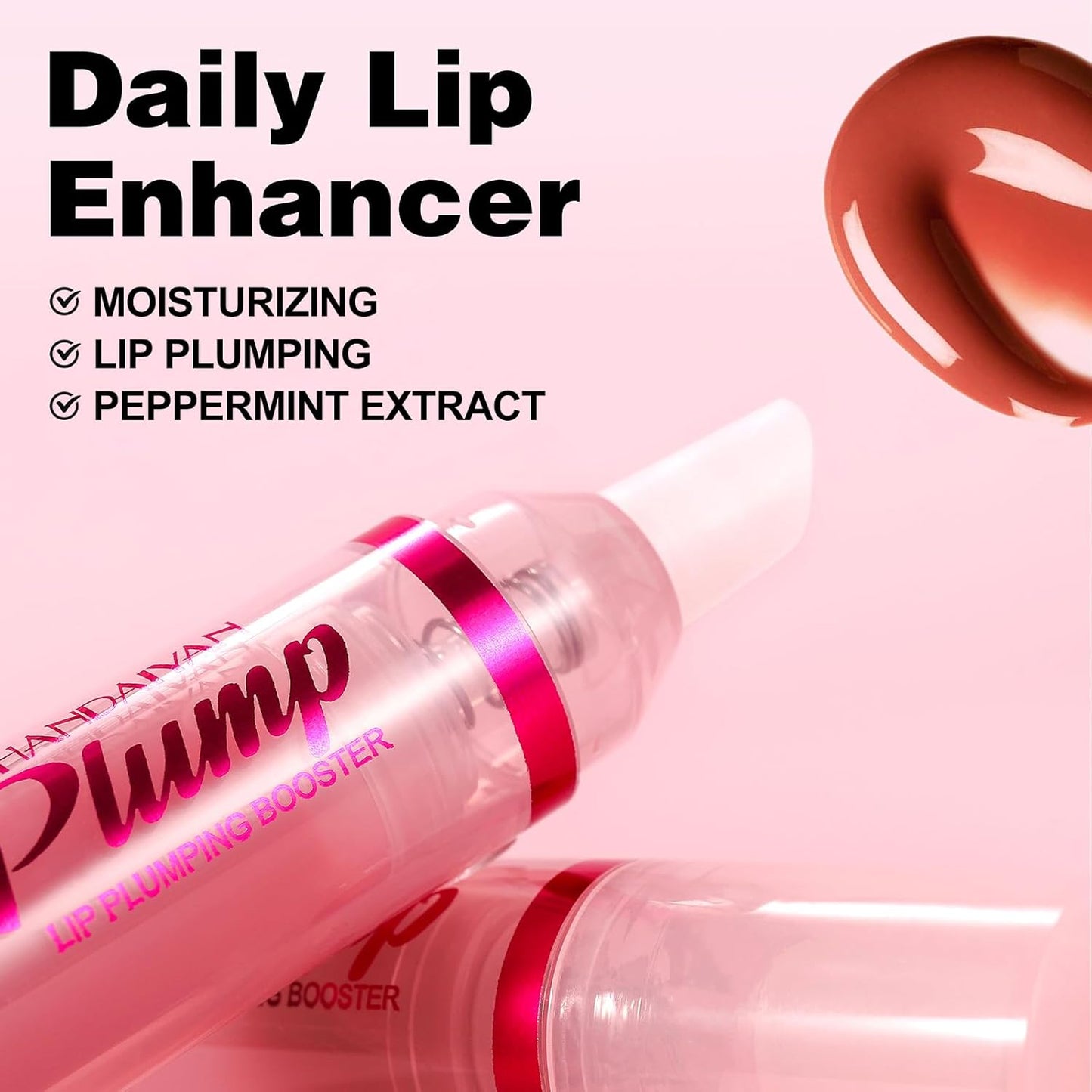 Erinde Lip Plumper Gloss, Natural Ginger Lip Plumping Booster, Ultra-Hydrating & Nourishing Plump Lip Plumper, Glossy Finish Fuller Lip Plumping Oil for Women Girls, G03