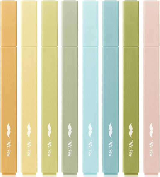 Mr. Pen- Aesthetic Highlighters, 8 Pack, Chisel Tip, Natural Vintage, Cute Highlighters Assorted Colors, Back to School Supplies