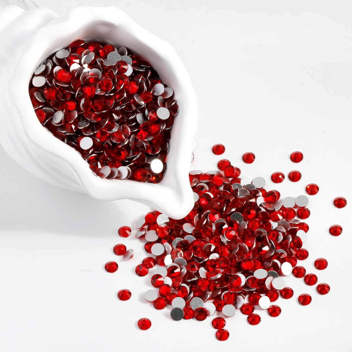 2000PCS SS20 Flatback Rhinestones | 12-Facet Diamond-Cut Glass Gems for Nail Art, Clothing, DIY Crafts |Glue-On Decoration Stones with Silver Backing(Siam)