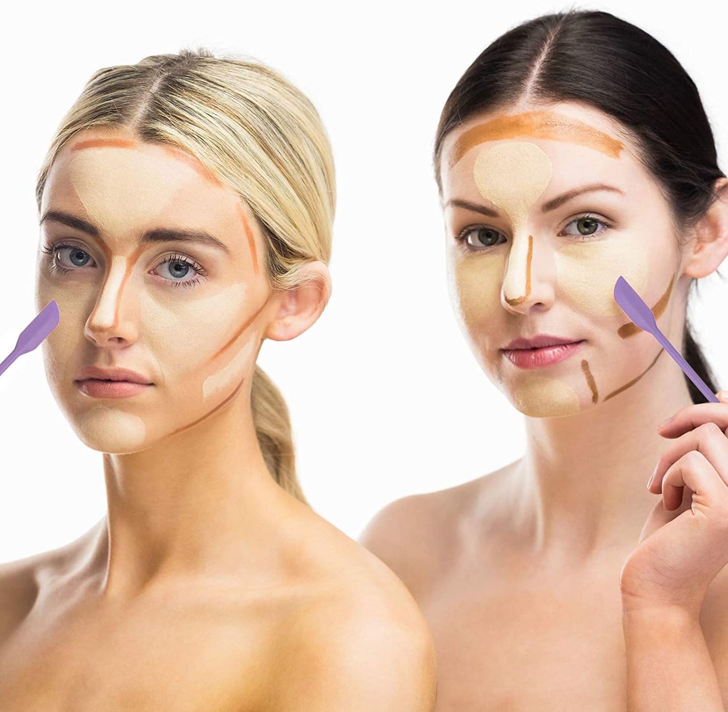 Mini Spatula Silicone Spatula Set - 4pcs Small Makeup Scrapers for Cosmetics, Reusable Beauty Tiny Tools, Thin Jar Scraper, Get the Last of the Makeup Out of the Bottle(Purple)