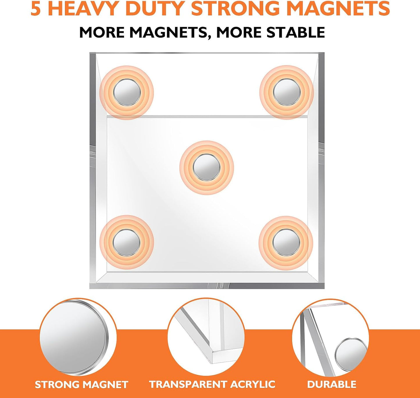 Magnetic Pen Holder Classroom Organization Acrylic Marker Holder for Whiteboard Refrigerator Locker Accessories Pencil Dry Erase Marker Basket (1 Compartment * 2)