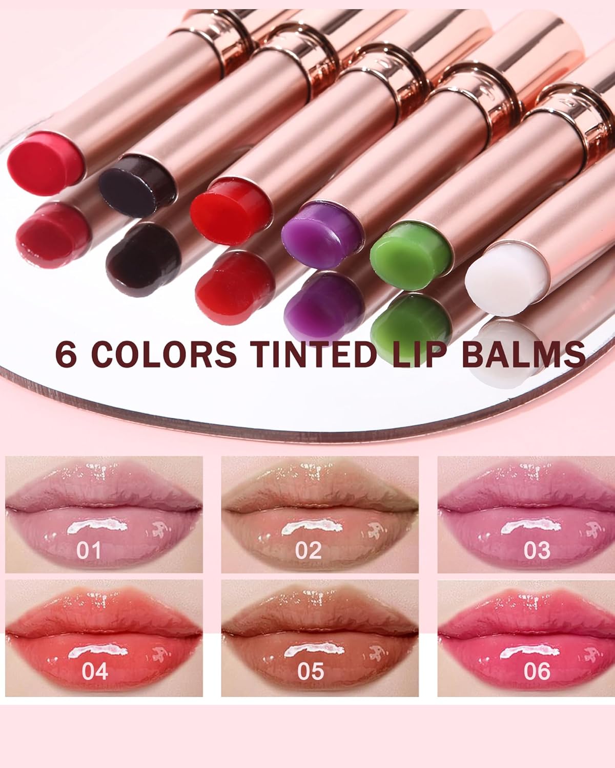 Moisturizing Lip Balm, Nude Sheer Lipstick Hydrating Clear Tinted Lip Gloss, Long Lasting Waterproof Liptint Balm Natural Non-Stick Lips Oil Stain,Glossy Lipcolor Juicy Finish for Dry Cracked Lips-01