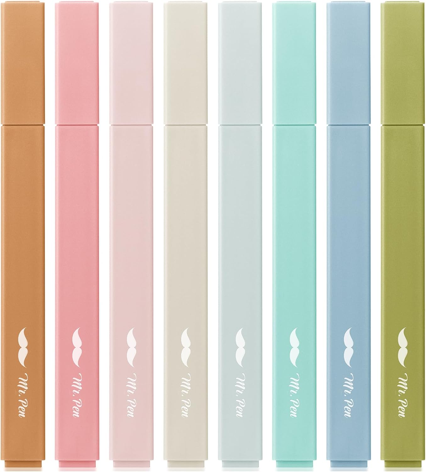 Mr. Pen- Aesthetic Highlighters, 8 Pack, Chisel Tip, Natural Earth, Cute Highlighters Assorted Colors