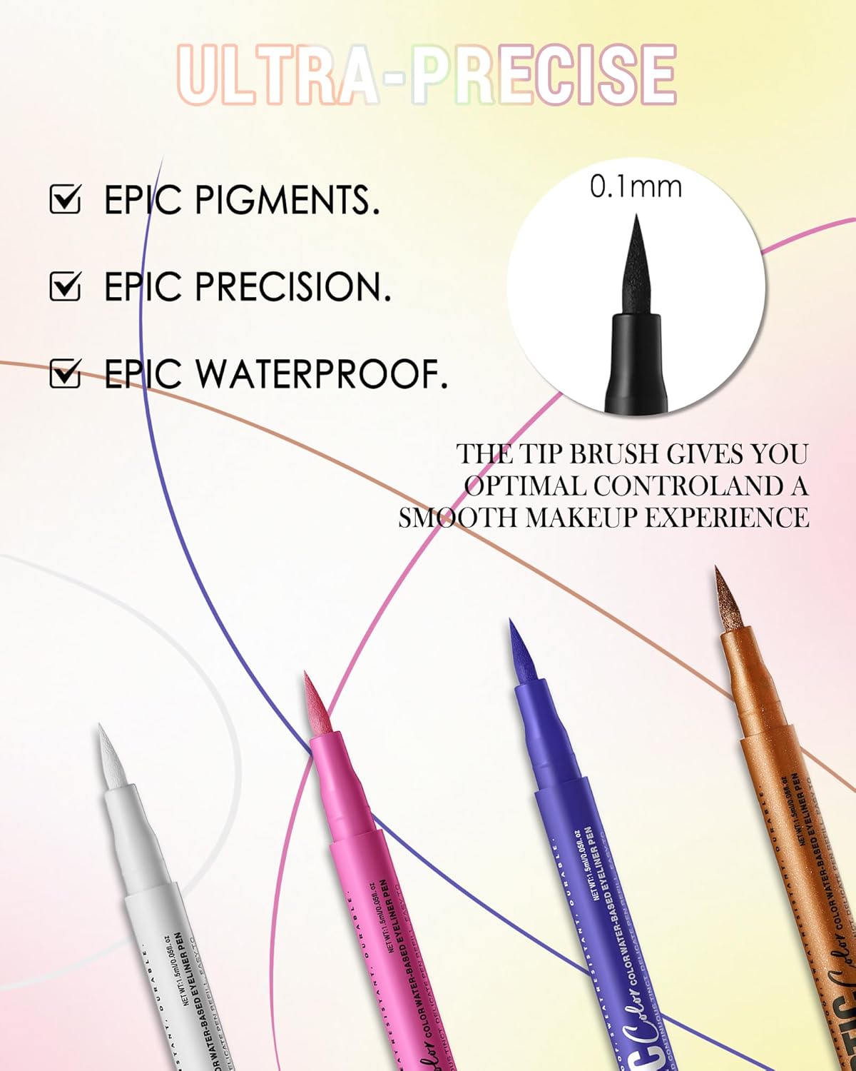 Blue Matte Liquid Eyeliner Pencil, Colorful High Pigmented Waterline Eye liner Waterproof Pen, Bright Colored Smudgeproof Long Lasting Eyeliner Pen Christmas Party Festival Makeup Gift for Women-08