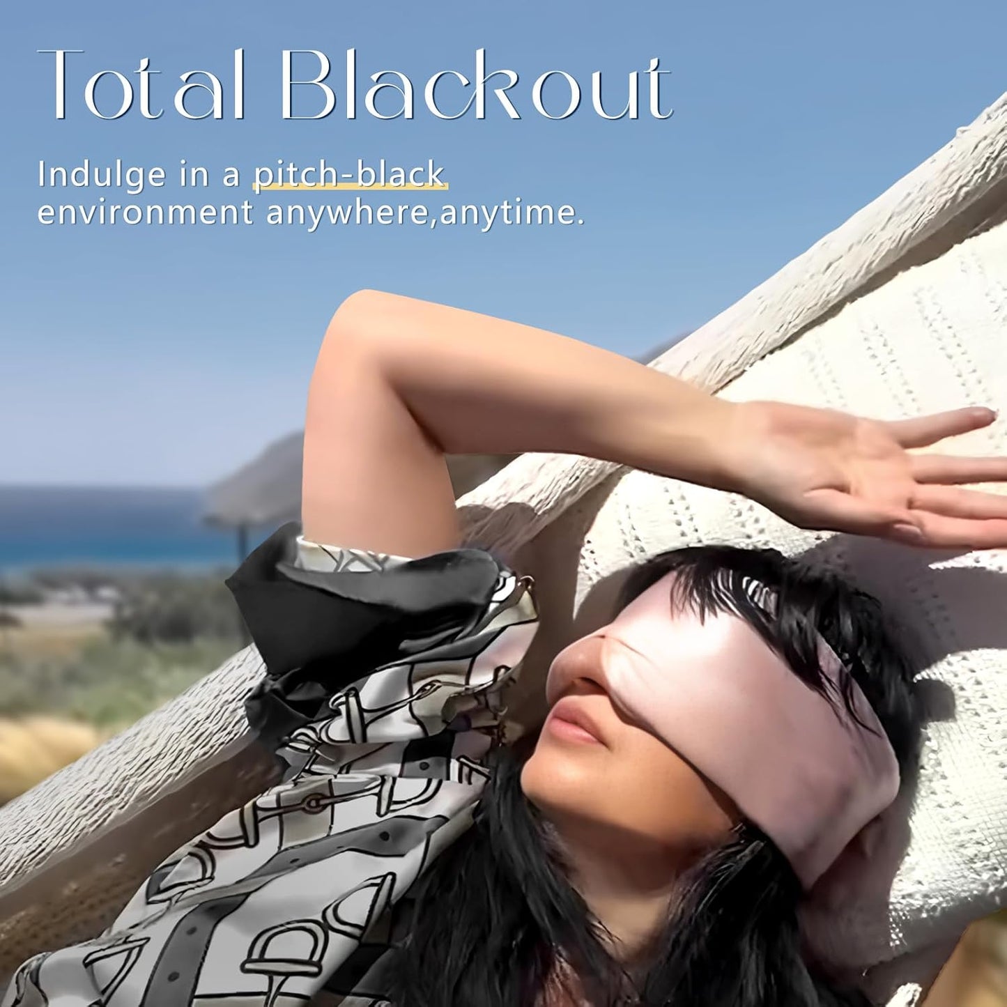 ZIMASILK 100% 22 Momme Mulberry Silk Sleep Mask - Full Silk Filled, Ultra-Soft & Breathable, Face-Hugging Blackout Eye Cover for Sleeping (Pink)