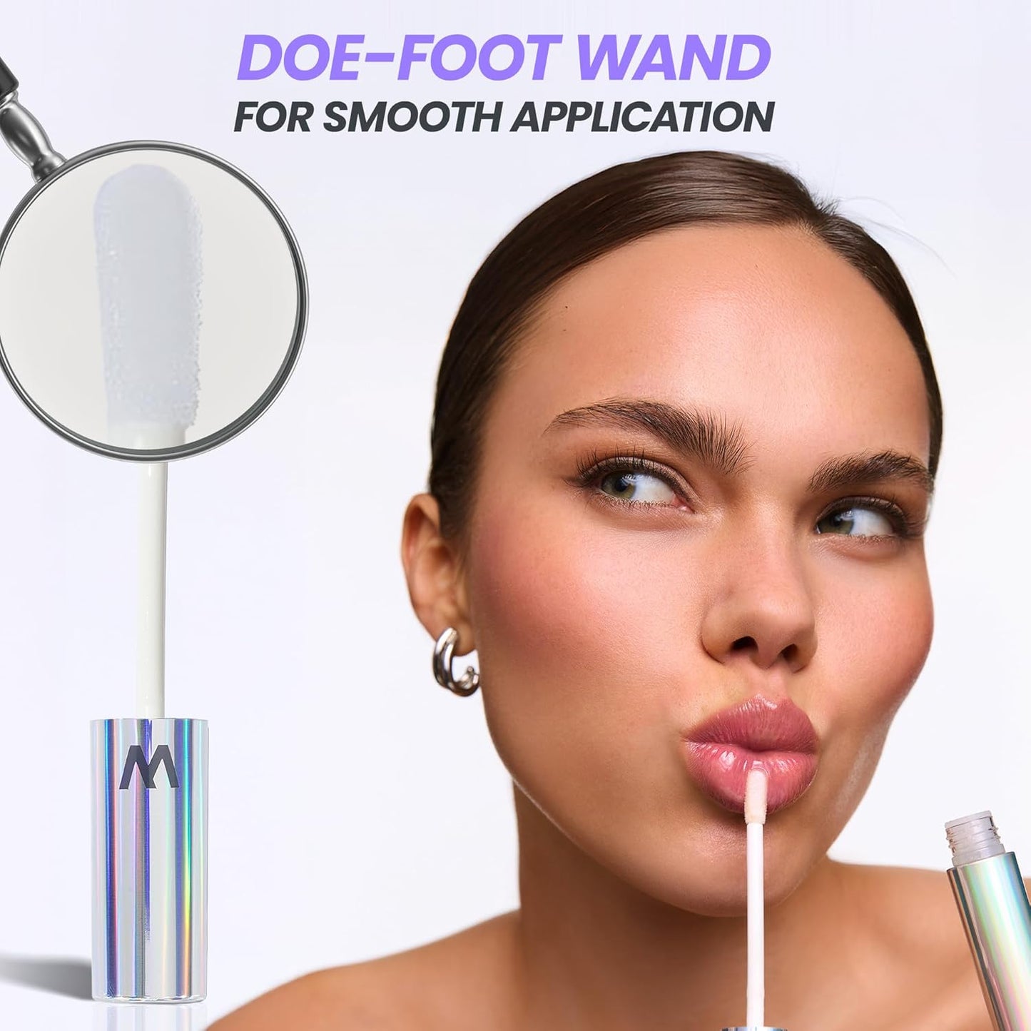 Wonderskin Lip Gloss Blading Top Gloss, Clear Glitter Lip Gloss, Hydrating and High Shine Finish Lip Makeup (Clear Shine)