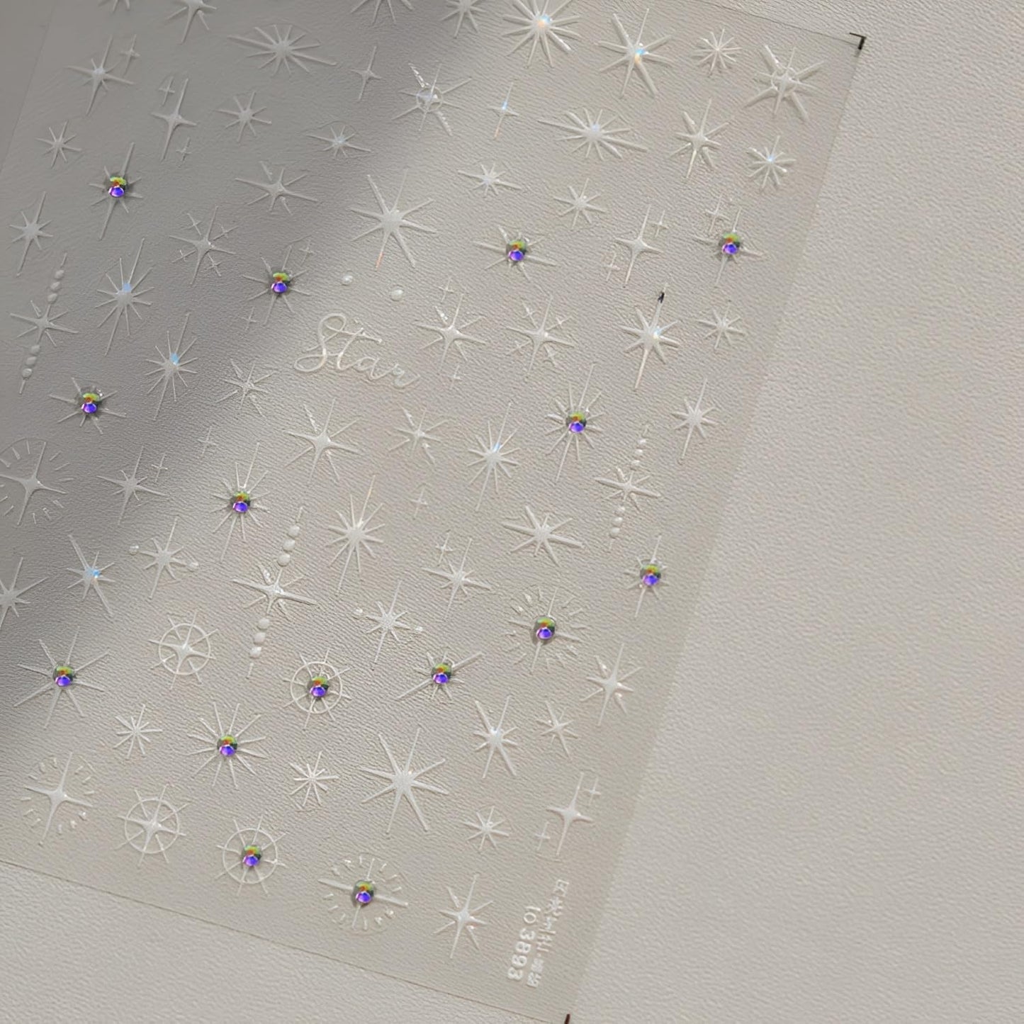 3 Sheets 5D Embossed Star Nail Stickers - Pink Gold White Glitter Shiny Design for DIY Manicure Decoration - Nail Art Supplies for Women