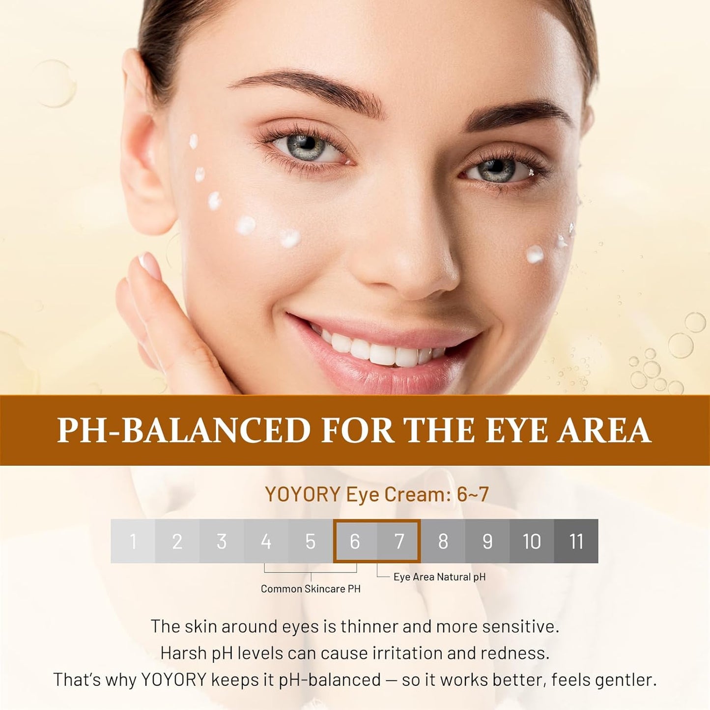 Retinol Eye Cream for Dark Circles - Rapid Under Dark Circles,Wrinkles, Eye Bags, Puffiness Remover for Women and Men, Temporary Firming & Tightening Treatment 0.66 fl oz (Golden)