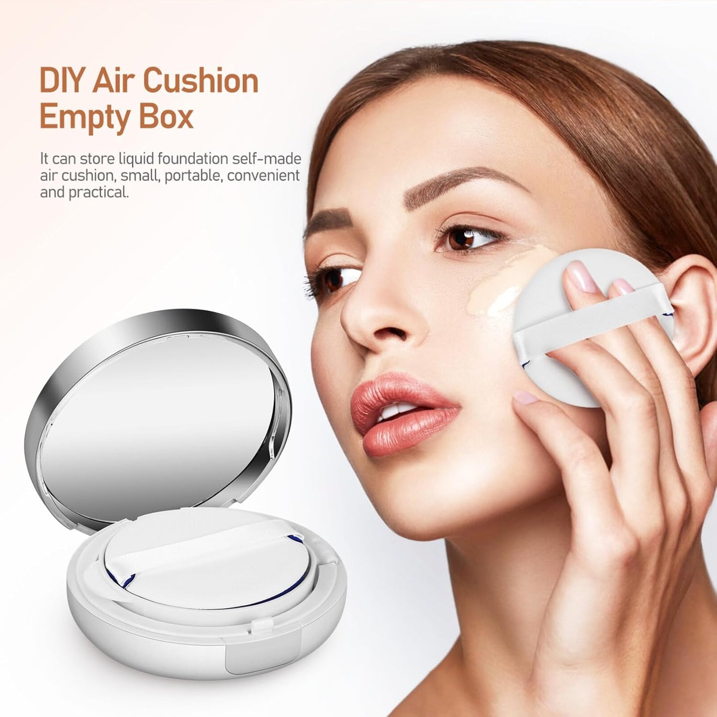 2PCS Cushion Foundation Case Empty Compact Makeup Containers Puff Case Bb Cream Box for Liquid