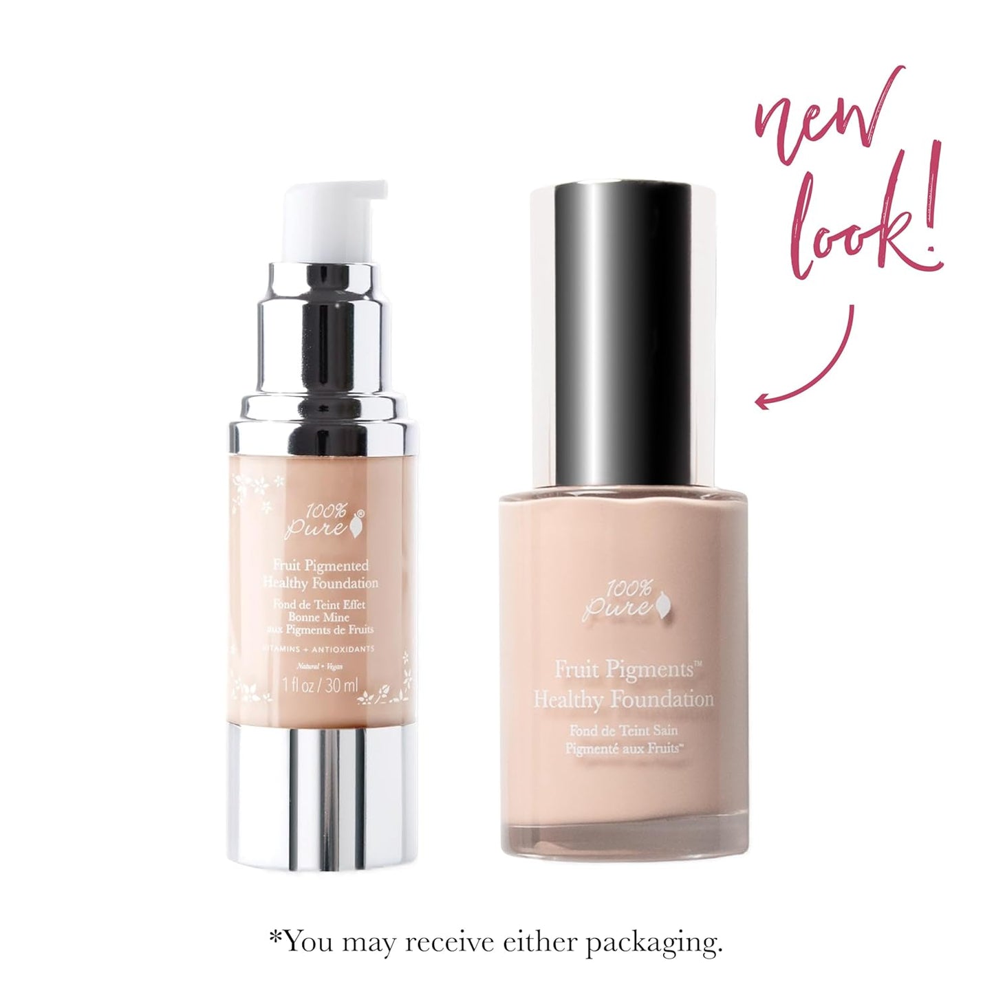 100% PURE Fruit Pigmented Healthy Foundation, Alpine Rose, Liquid Foundation Makeup, Anti-aging, Full Coverage, Matte Finish - 1 Fl Oz