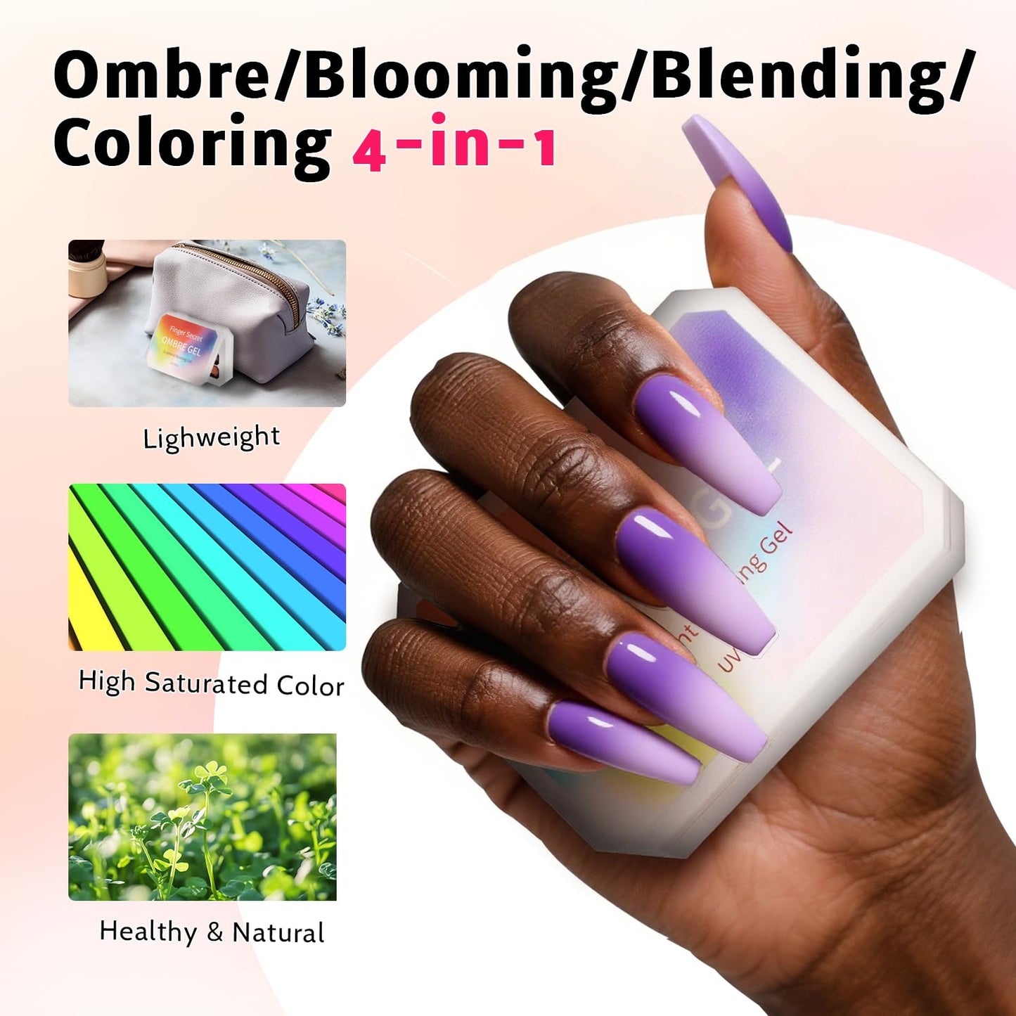 Sponge Pat Paint Nail Gel & Tools Kit, 9 Colors Ombre Nails Gradient Gel Nail Blush Blooming Aura Nails Drawing Stripper Floral Painting Nail Art, No Wipe, UV/LED Curing (9 Colors Set H)