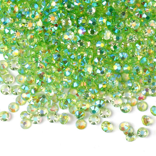 1500 Pieces SS16 4mm Flatback Rhinestones AB Clear Round Gems Crystals for Nail Art DIY Crafts Clothes Shoes Bags （Transparent Light Green AB）