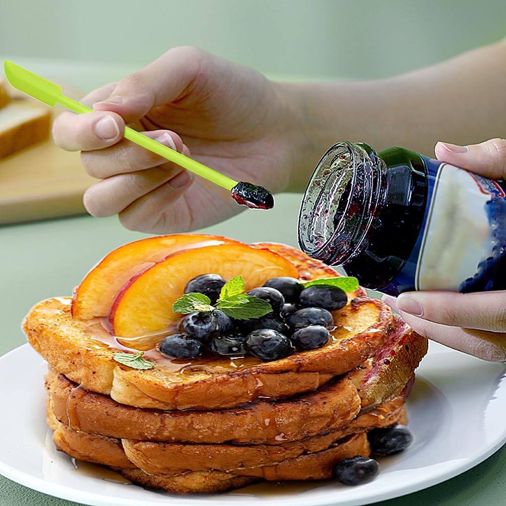 Silicone Spatula Set 6Pcs - Mini Scraper Tool for Beauty & Food （Reach Every Last Drop - Multi-Size Spatulas for Makeup Jars, Lotion Bottles & Kitchen Containers）