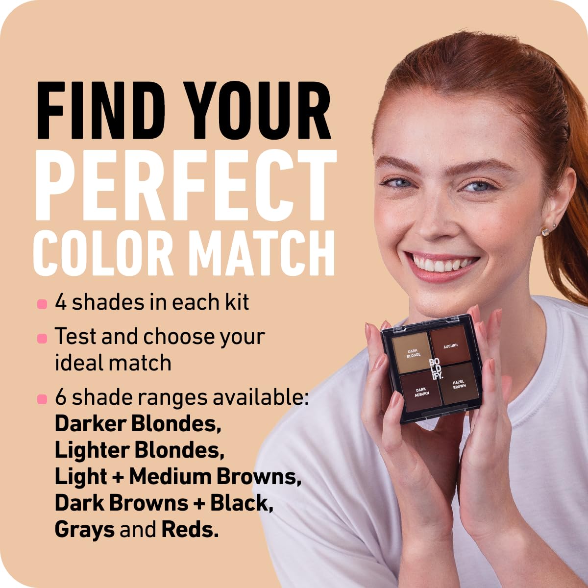 BOLDIFY Hairline Powder Color Sample Kit - Root Touch Up Hair Color for Gray Coverage - Bald Spot Concealing Hair Powder for Women & Men - 48-Hour Stain-Proof - Reds