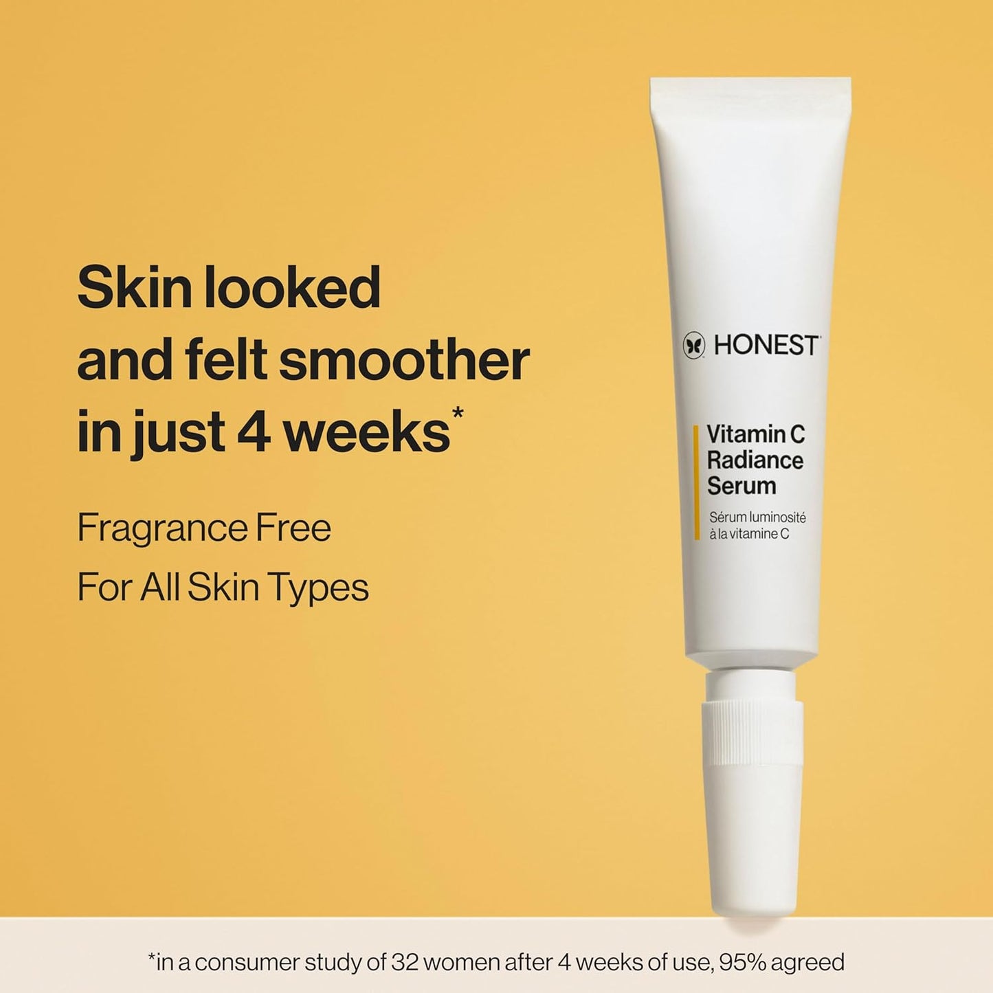 Honest Beauty Mini Vitamin C Radiance Serum | Improves + Brightens Skin Tone and Complexion | Gentle for Sensitive Skin, Fragrance Free, Vegan | Travel Size, .33 fl oz