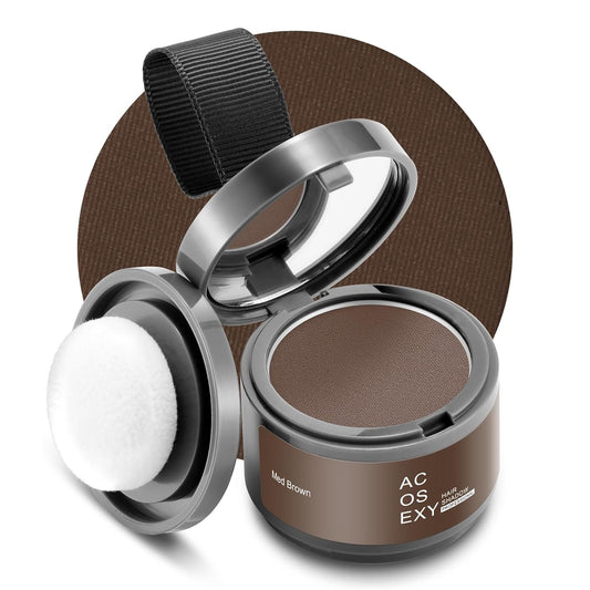 Root Touch Up Powder, Hairline Shadow Concealer for Women's Eyebrows and Men's Beard Lines, Covers Bald Spots (Medium Brown)