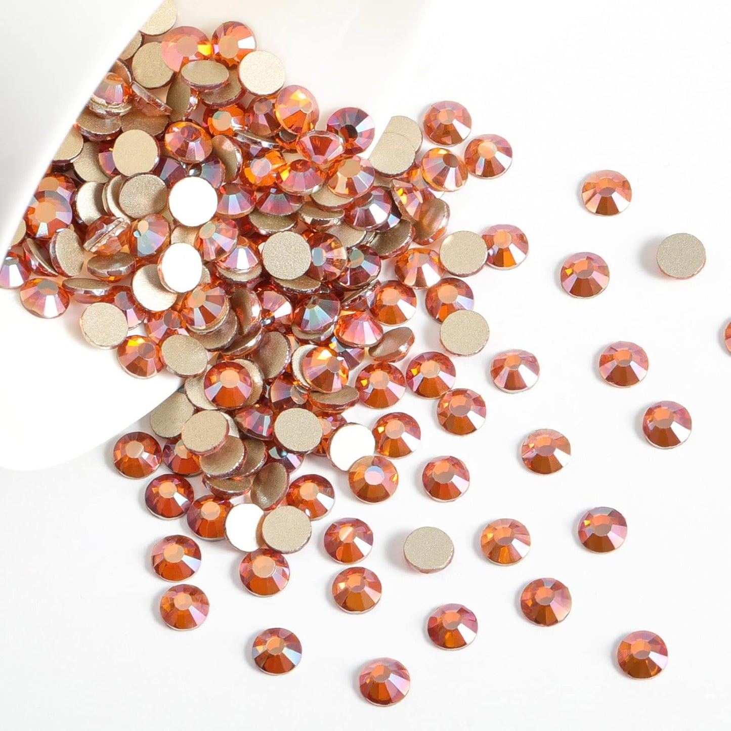 Beadsland 288 Pieces Flat Back Crystal Rhinestones Round Gems,Amber,SS30,6.3-6.5mm