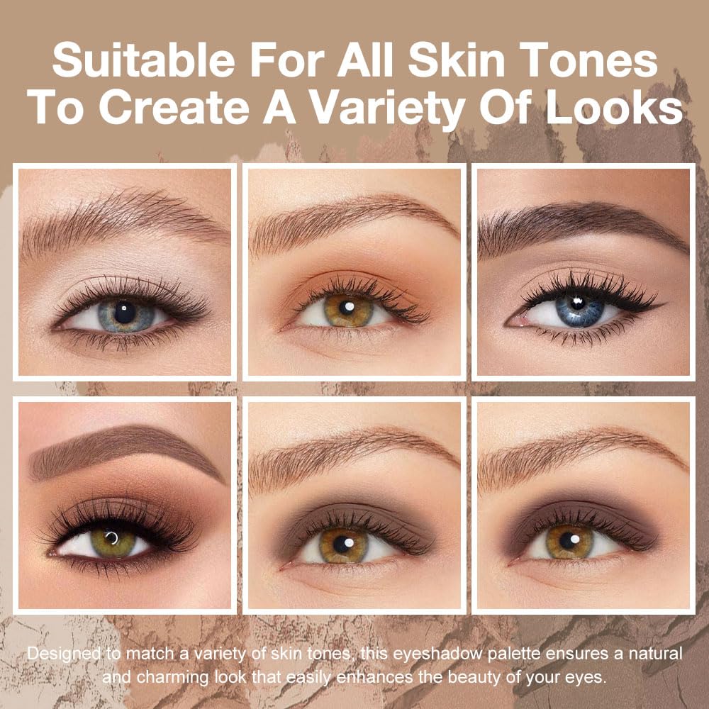 Kaely 6 Color Mini Nude Brown Neutral Eyeshadow Palette Makeup, Highly Pigmented Eye Shadow Palette Waterproof, Natural Matte Eye Shadow Palette, paleta de sombras de ojos, Vegan & Cruelty-free, 10