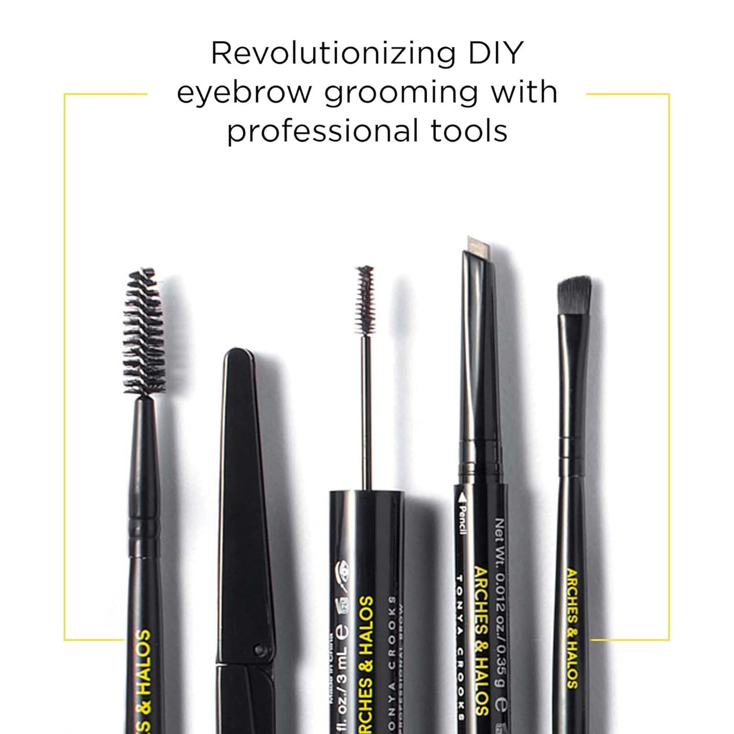 Arches and Halos Angled Bristle Tip Waterproof Brow Pen - Water Based and Smudge Proof Eyebrow Pencil - Extended Wear - Charcoal - 0.051 oz