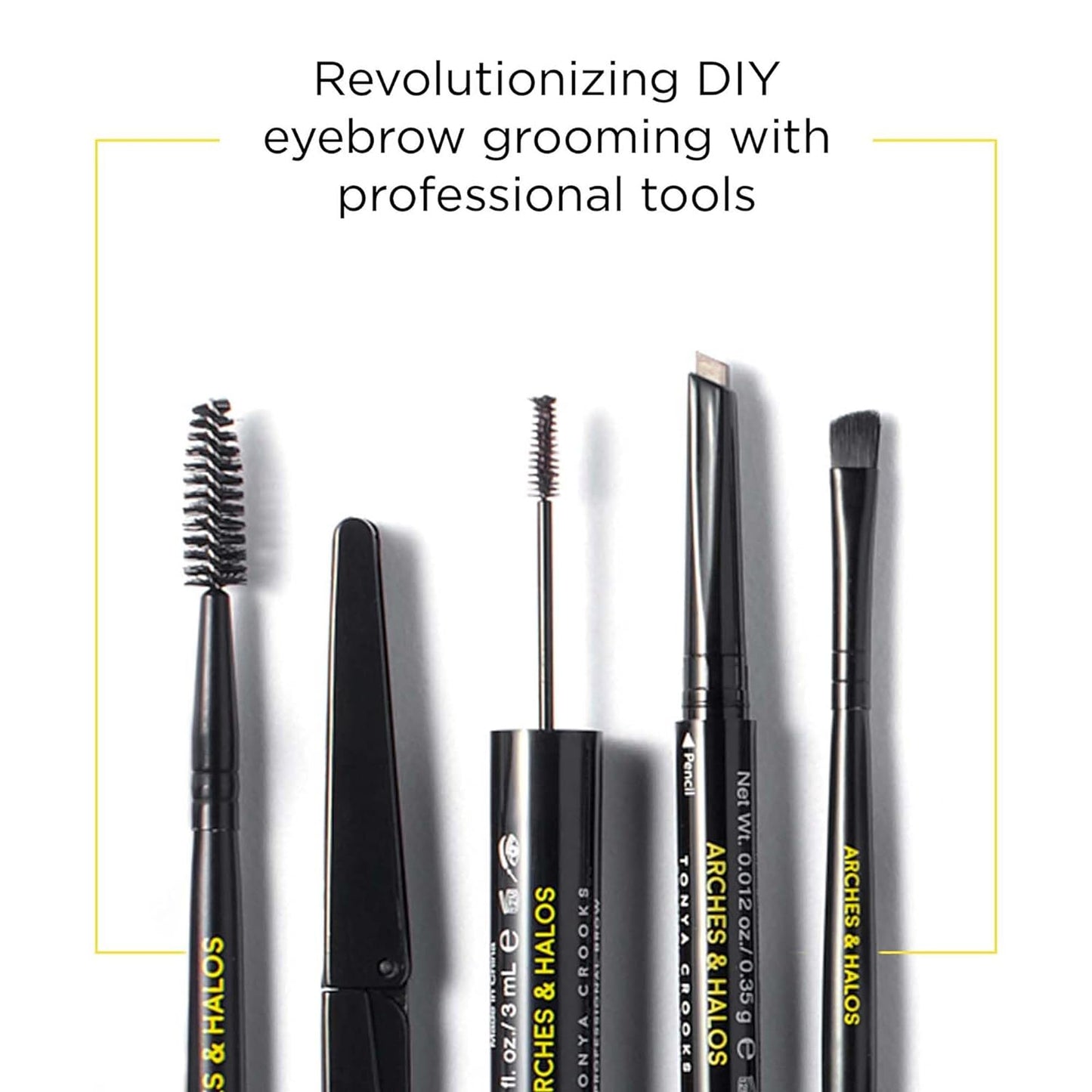 Arches and Halos Angled Bristle Tip Waterproof Brow Pen - Water Based and Smudge Proof Eyebrow Pencil - Extended Wear - Dark Brown - 0.051 oz