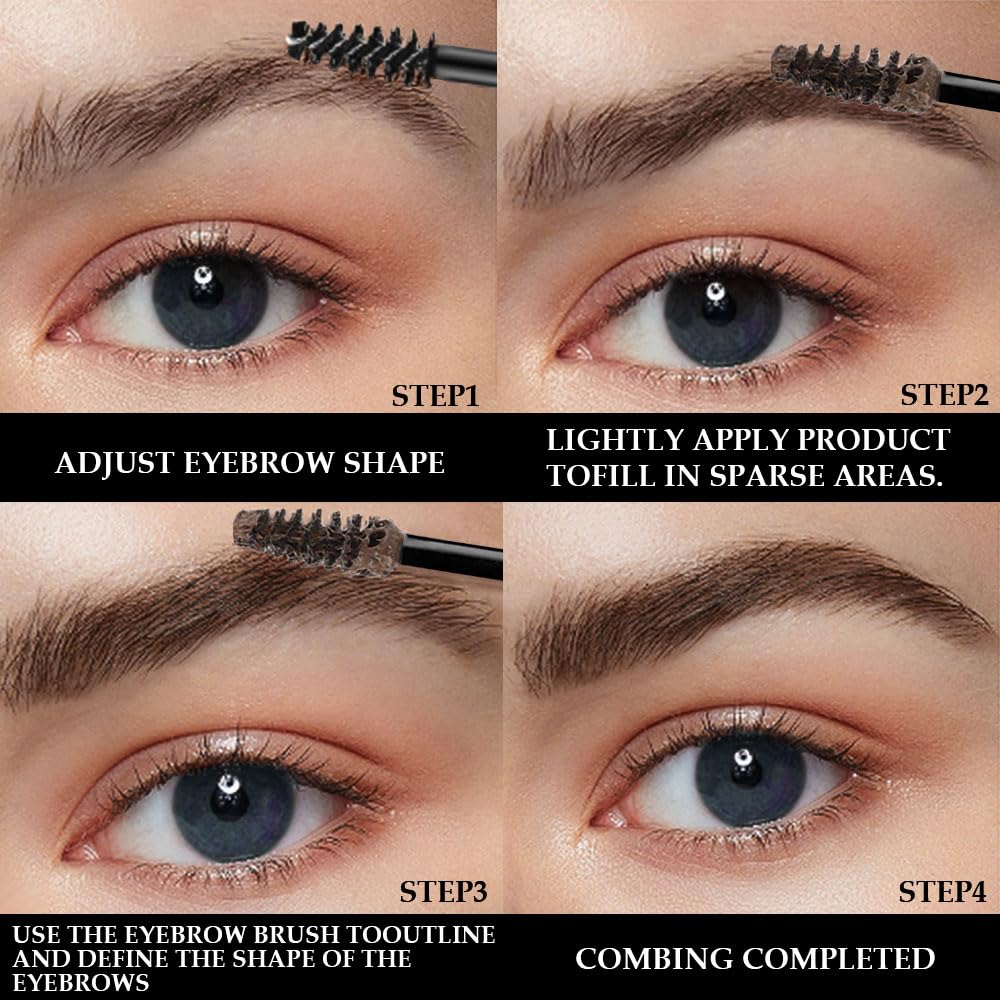 Tinted Thickening Brow Mascara,Brow Fast Sculpt,Waterproof, Transfer-proof, Brush to Fill in Eyebrows and Cover Gray Hairs - Cruelty Free (3pcs 05 Cool Ash Brown &06 Brunette &07 Espresso)