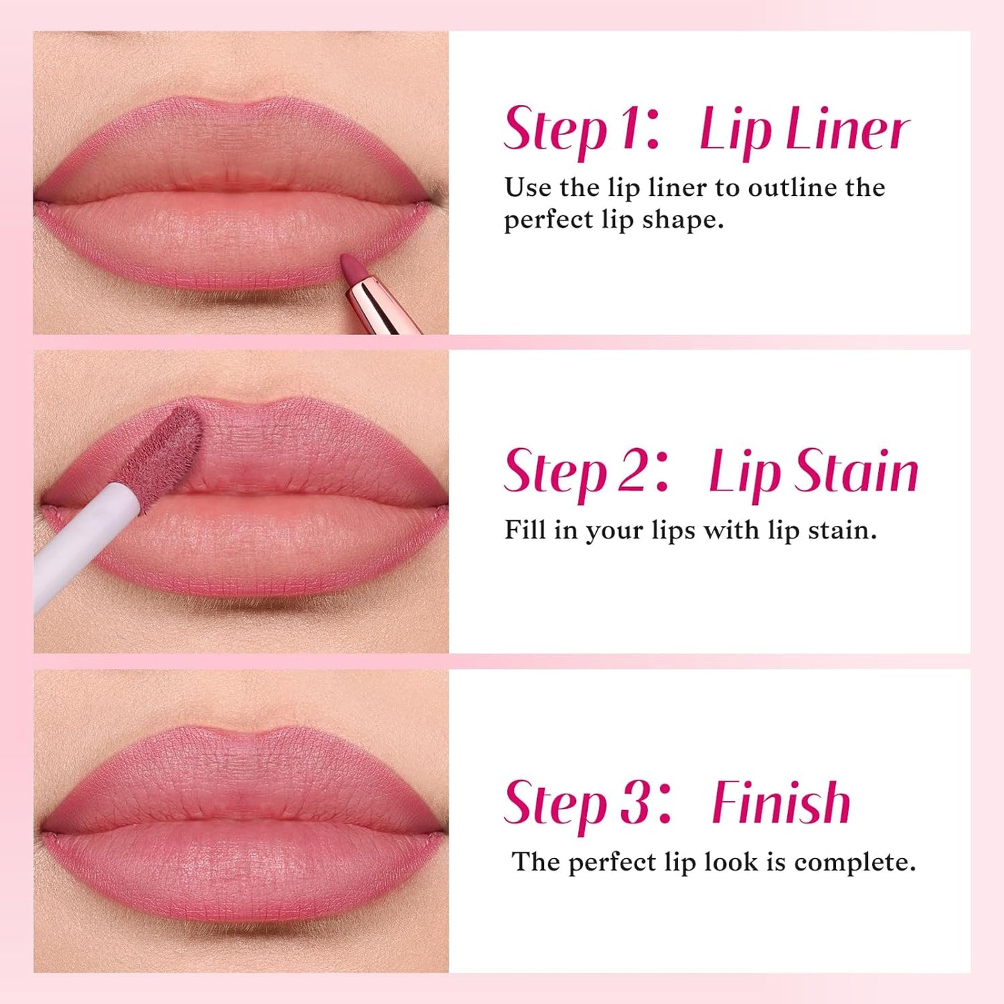 2-IN-1 Lip Liner and Lip Stain, High Pigmented Long Lasting Velvet Lip Tint, Well-Defined Lipliner, Weightless Waterproof Not Animal Tested, Matte Finish Makeup