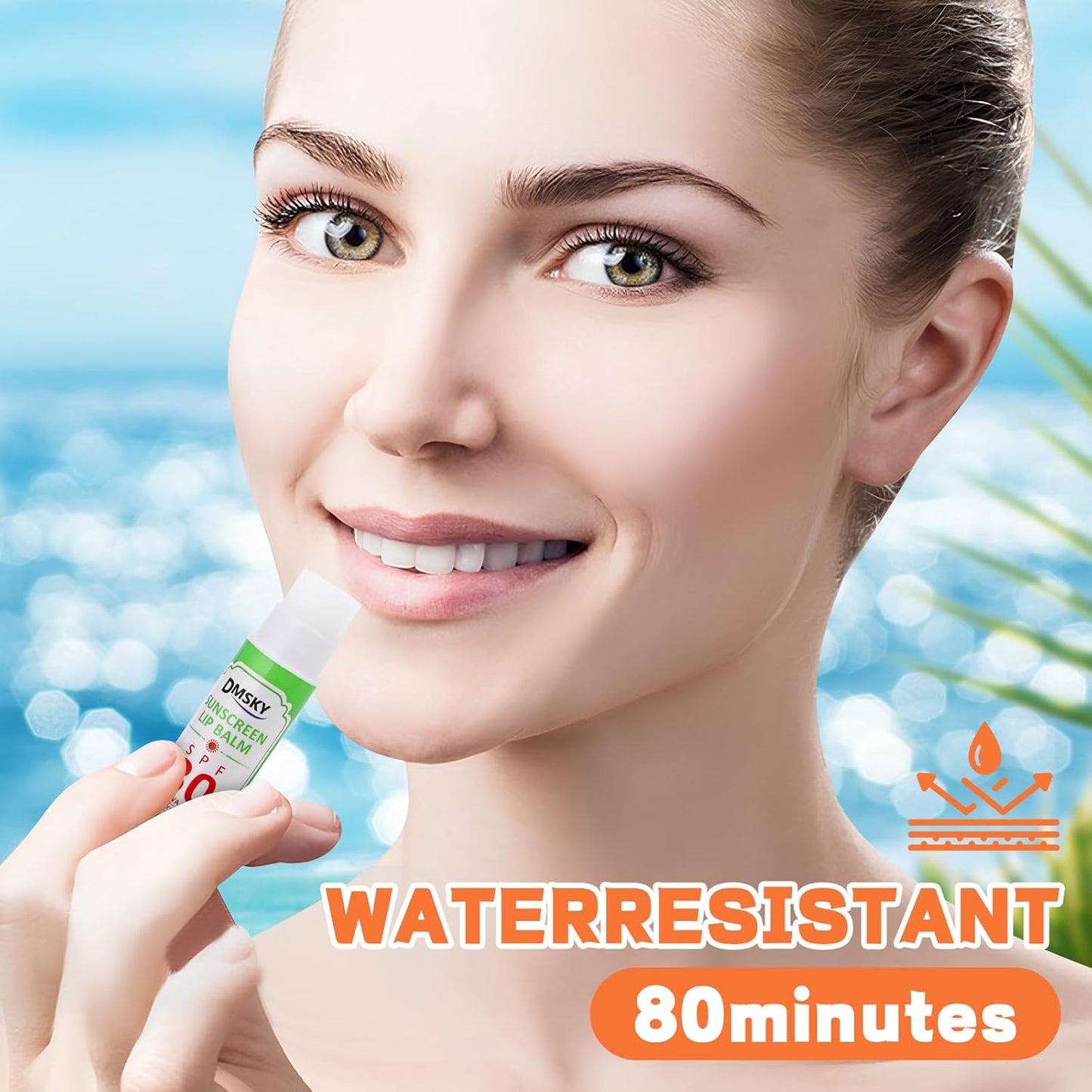 DMSKY SPF Lip Balm Bulk 64 Pack, Sunscreen Lip Balm SPF 30, Broad Spectrum UVA/UVB Protection, Lip Sunblock Bulk Sunscreen Travel Size