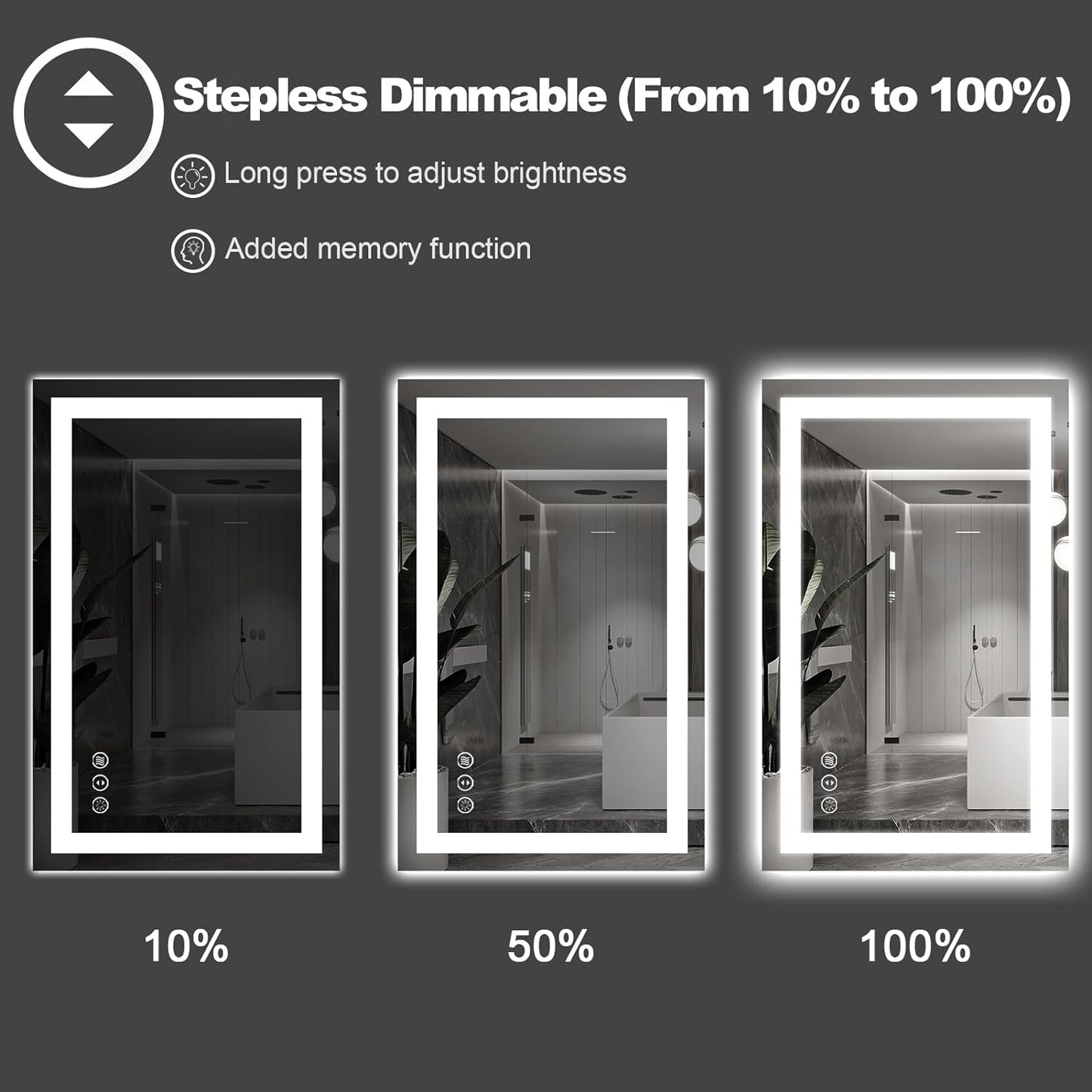 Amorho LED Bathroom Mirror 84" X32" with Front and Backlight, Large Dimmable Wall Mirrors with Anti-Fog, Shatter-Proof, Memory, 3 Colors, Double LED Vanity Mirror