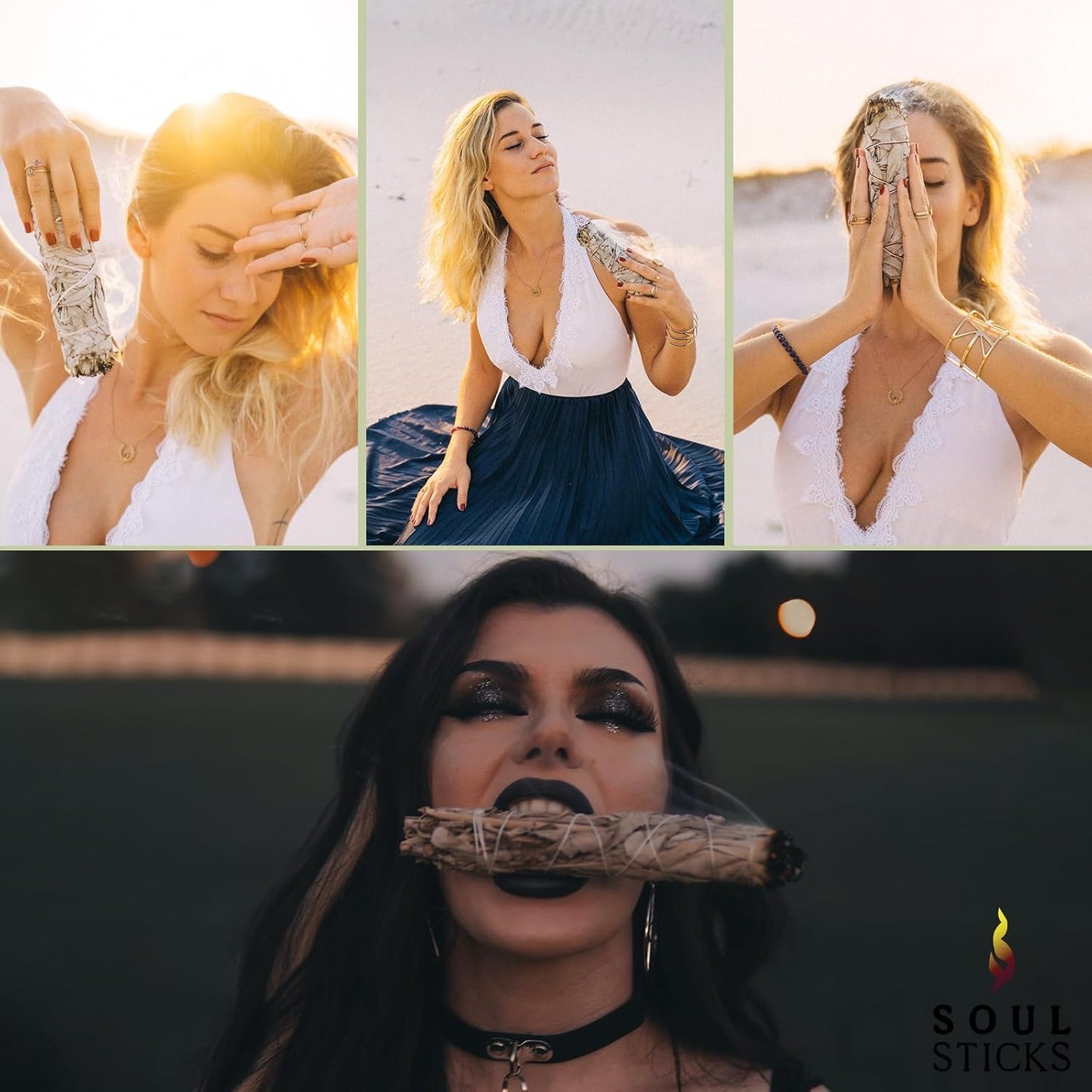 SOUL STICKS 4 Inch 12-Pack Organic California White Sage Smudge Sticks Bulk for Home Cleansing, Negative Energy Removal, Good Energy Meditation & Smudging Rituals | Pure Sage Bundles