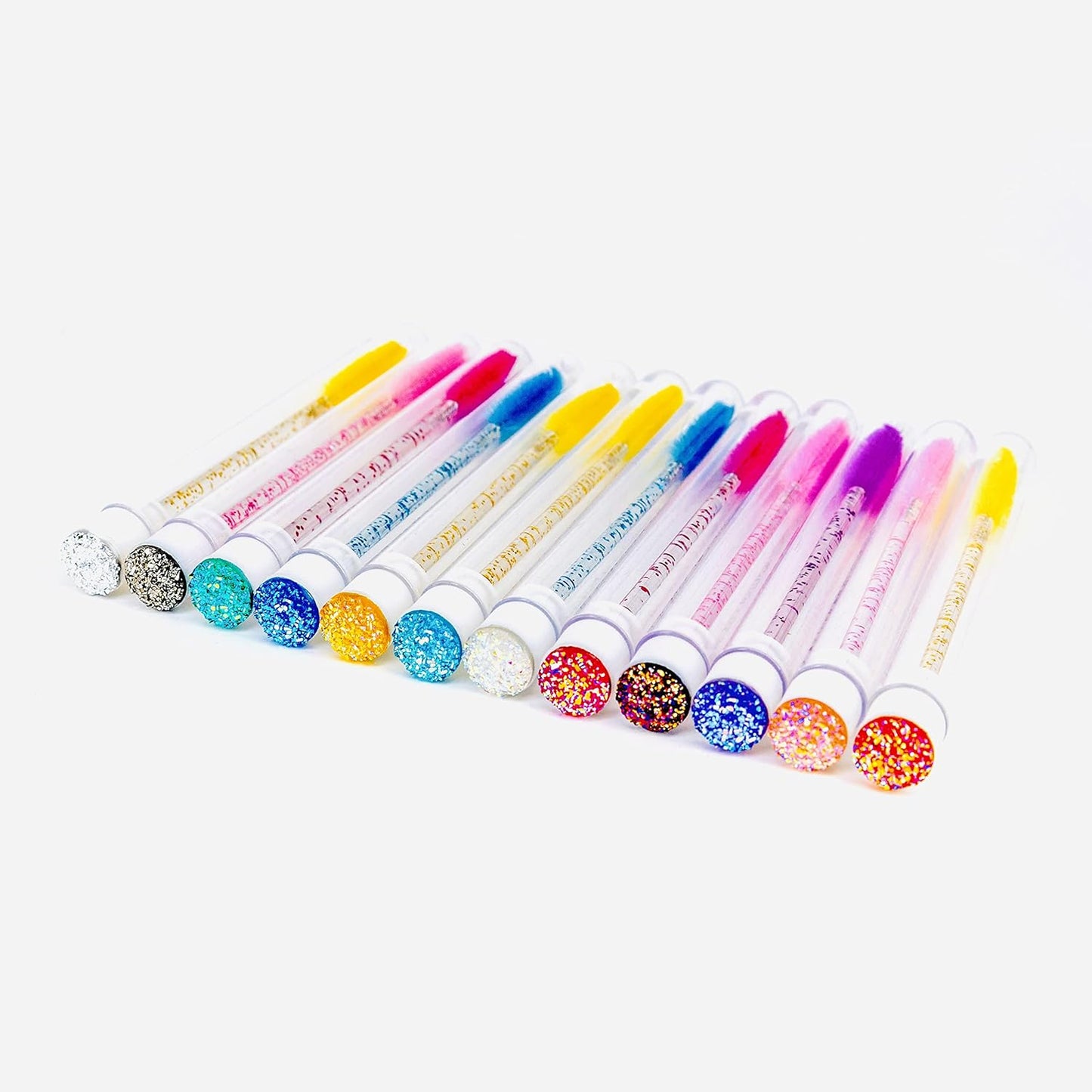 i-Laesh 20 Pcs Lash Brush Eyelash Brushes for Eyelash Extensions Spoolies Cleaning Mascara Wands Tube Diamond Disposable Makeup Tool Applicator Set Sanitary Extension Supplies (Diamond-mix)