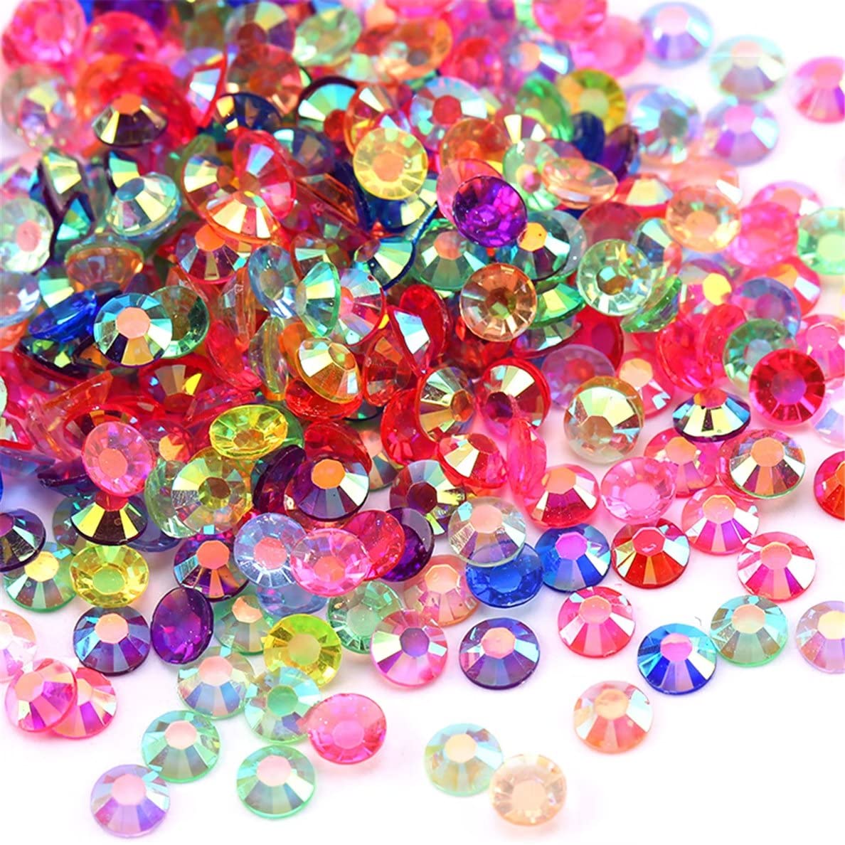 2250 Pcs SS16 4mm AB Flatback Rhinestones for Nails Art Crafts Transparent Glitter Round Gems Crystals DIY Clothes Shoes(Clear Dark Purple AB)