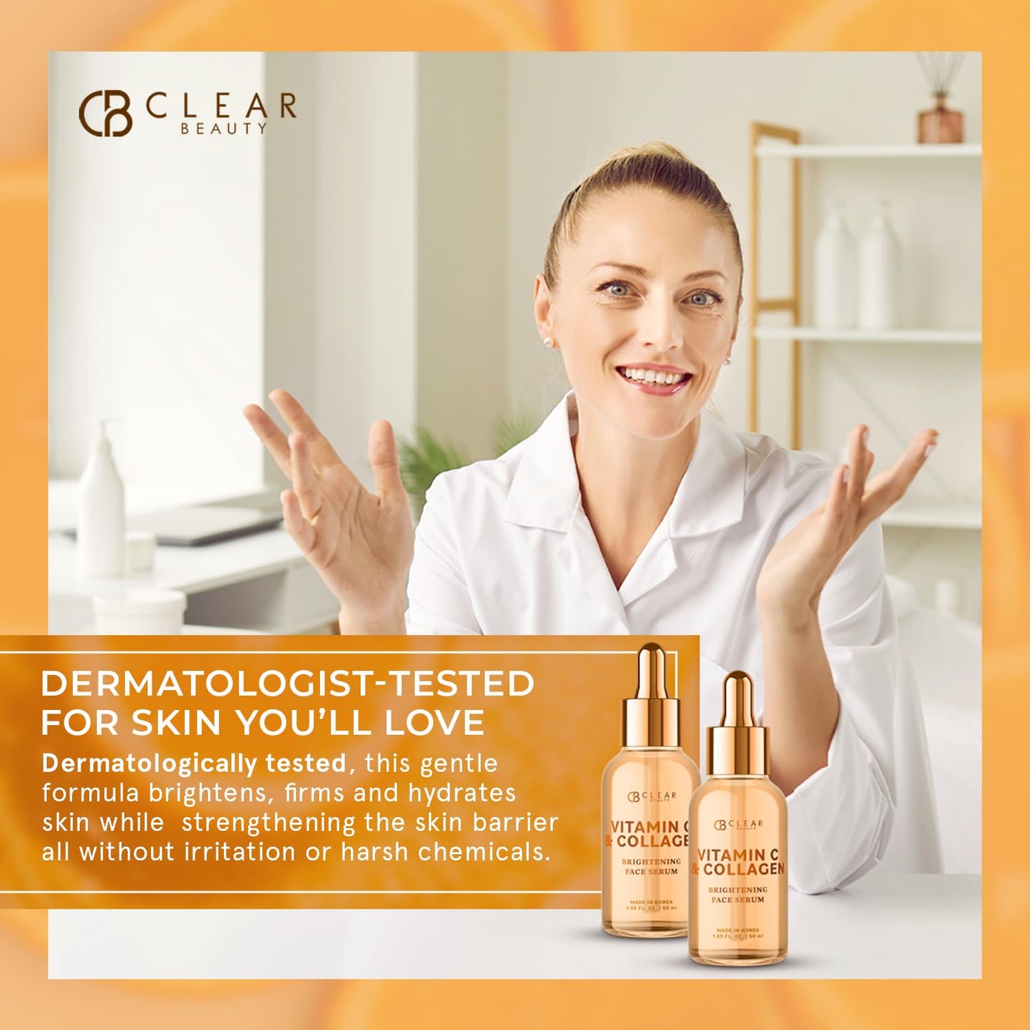 Vitamin C & Collagen Facial Serum – Dermatologist-Tested, Anti-Aging, Korean Skin Care, Even Skin Tone & Fades Dark Spots – Hydrating, Firming, & Nourishing – Clean Beauty, 1.69 FL. Oz