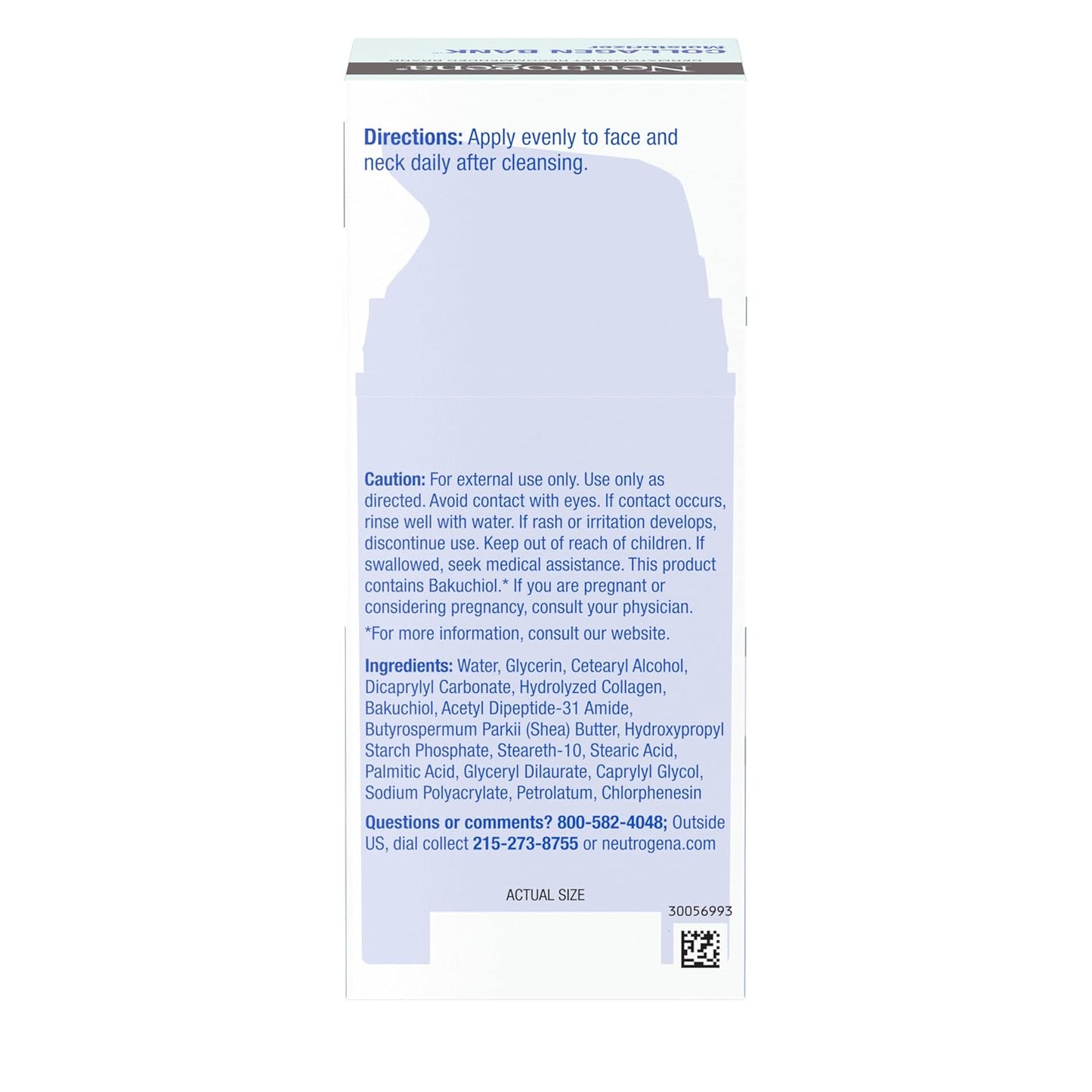 Neutrogena Collagen Bank Face Moisturizer, Larger Size Anti-Aging Face & Neck Collagen Cream, Bakuchiol, Face Lotion Supports Skin’s Natural Collagen for Visibly Plump Skin, 2.7 fl. oz