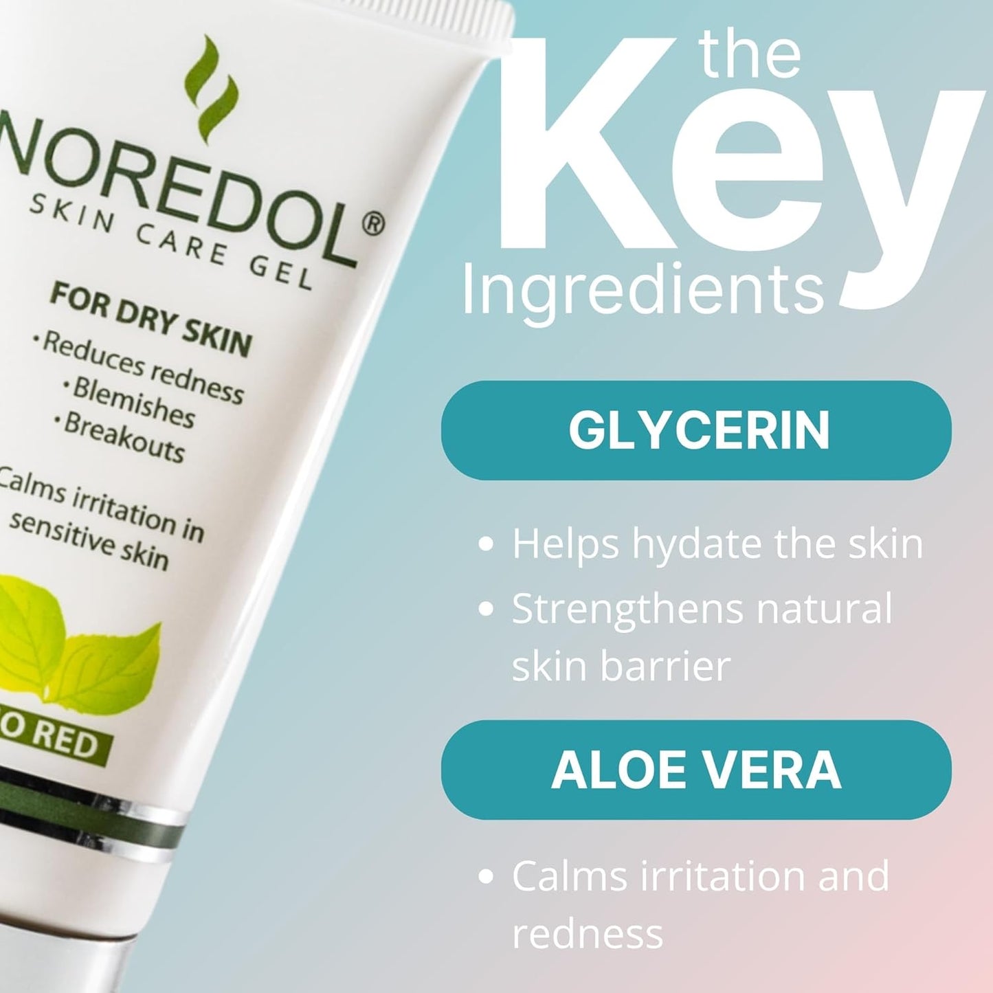 Skin Care Gel - Redness Relief Moisturizer for Dry Skin - Rosacea Treatment for Face - Soothes Prone Skin and Irritation - Fragrance Free 1 oz